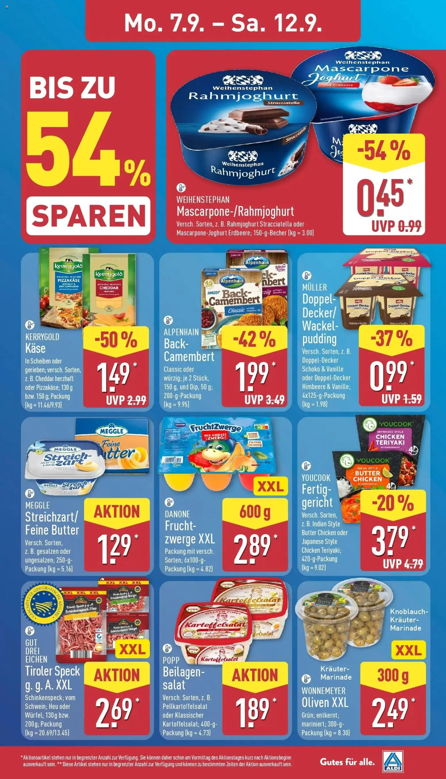 Aldi Aktueller Prospekt (ab 07.09.2026) » Angebote Online | Seite: 5 | Produkte: Beilagen, Youcook, Käse, Pudding