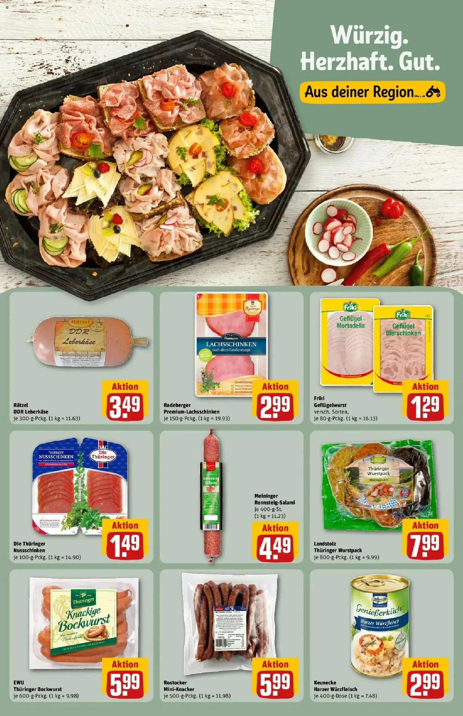 REWE Prospekt ab 12.10.2026 zum Blättern » Angebote | Seite: 20 | Produkte: Bockwurst, Salami, Leberkase