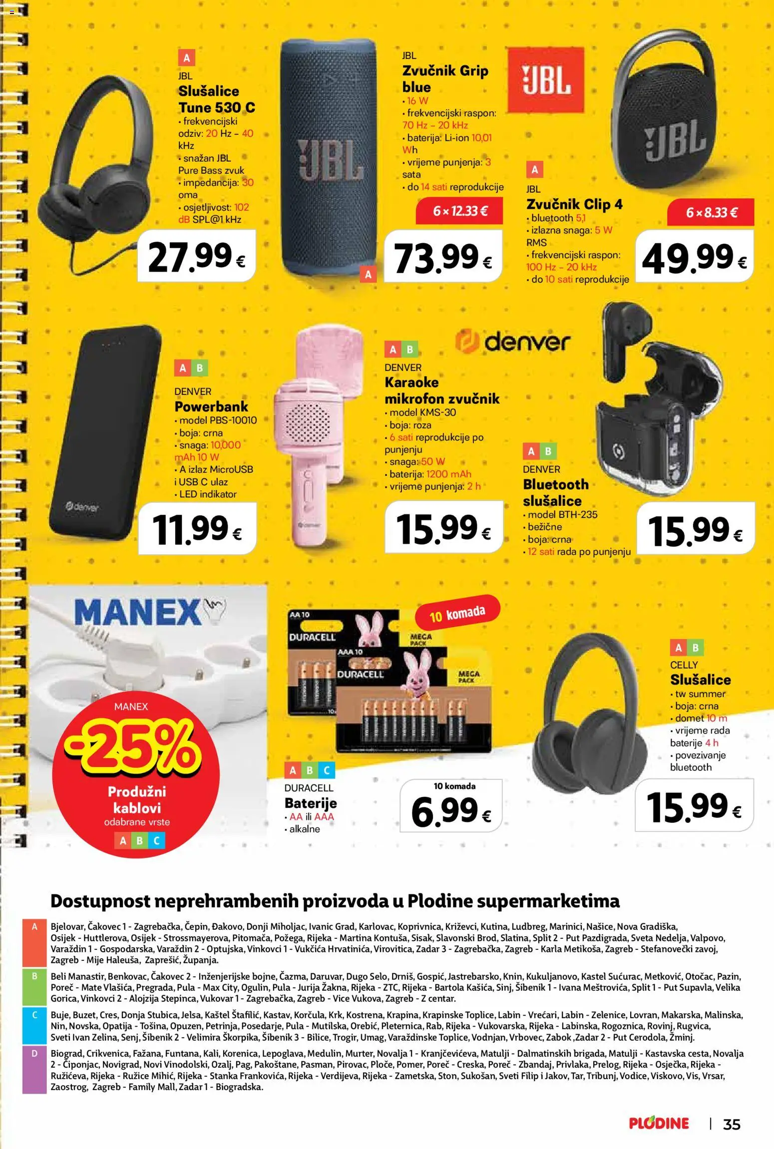 Plodine katalog | vrijedi od 13.08.2026 | Stranica: 35 | Proizvodi: Baterija, Led, Slušalice, Zvučnik