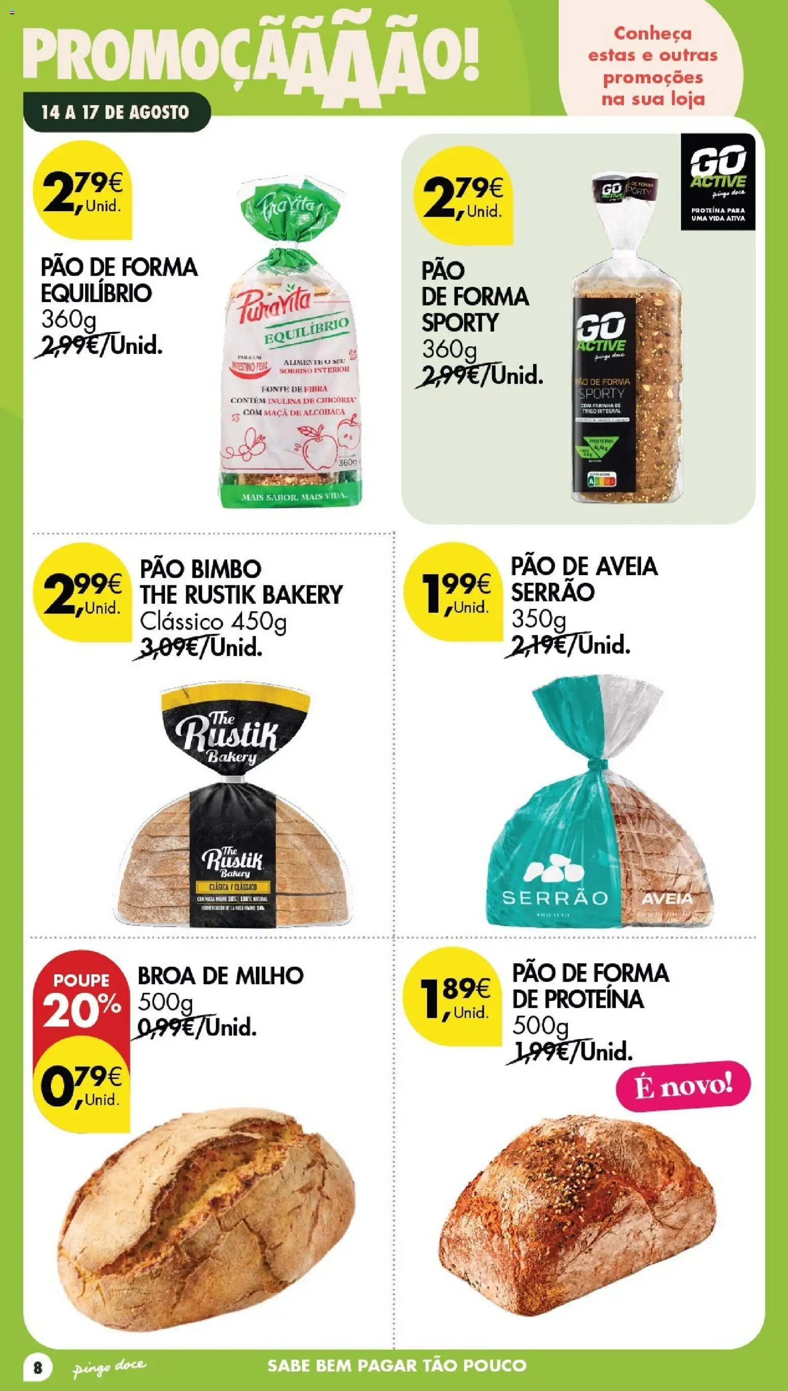 Pingo Doce Poupe este Fim de Semana │ válido de 14/08/2026 | Página: 8 | Produtos: Pão de forma, Maça, Milho, Farinha