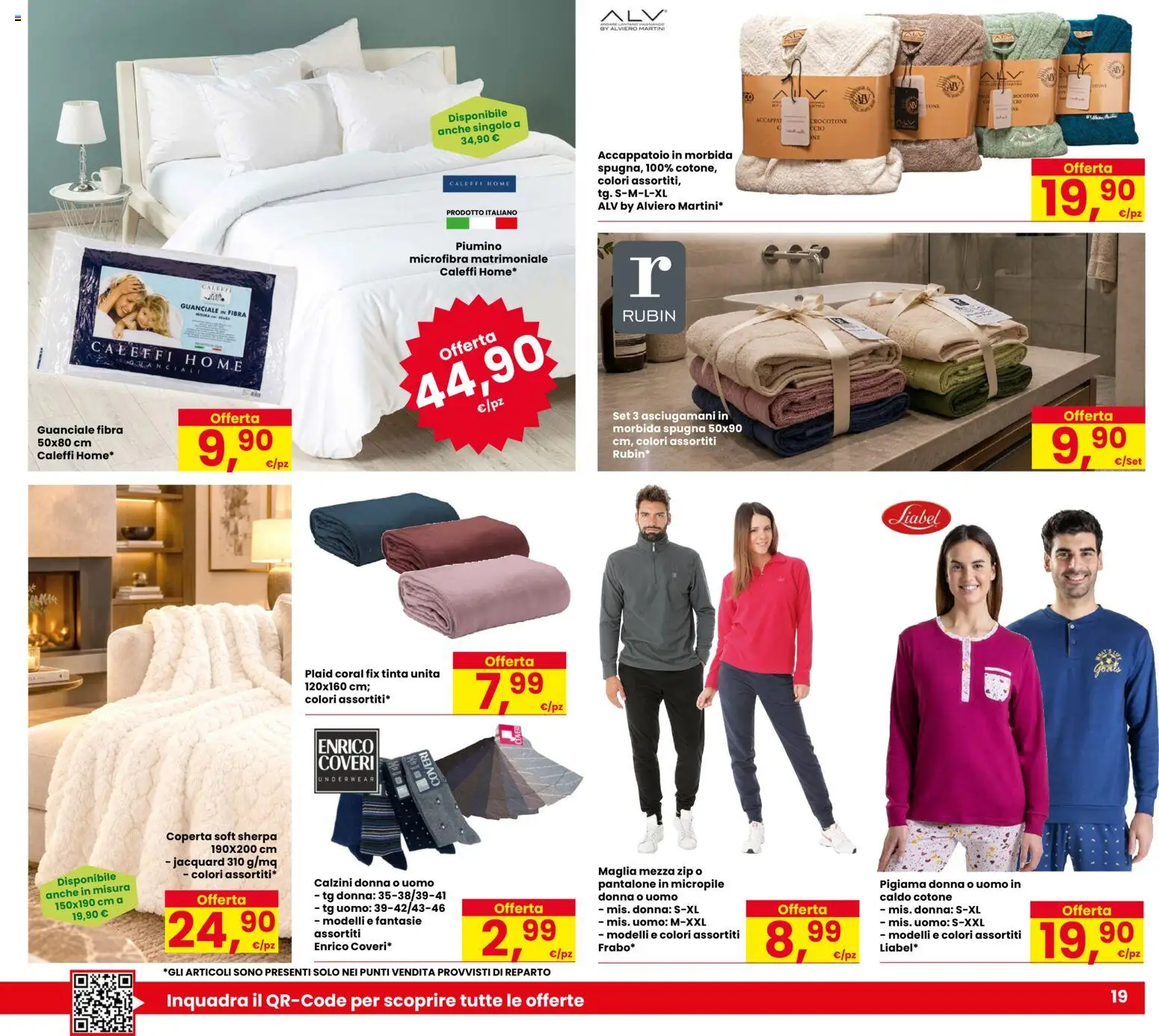 Volantino Eurospar del 12/10/2026 | Pagina: 19 | Prodotti: Plaid, Pigiama, Coperta, Asciugamani