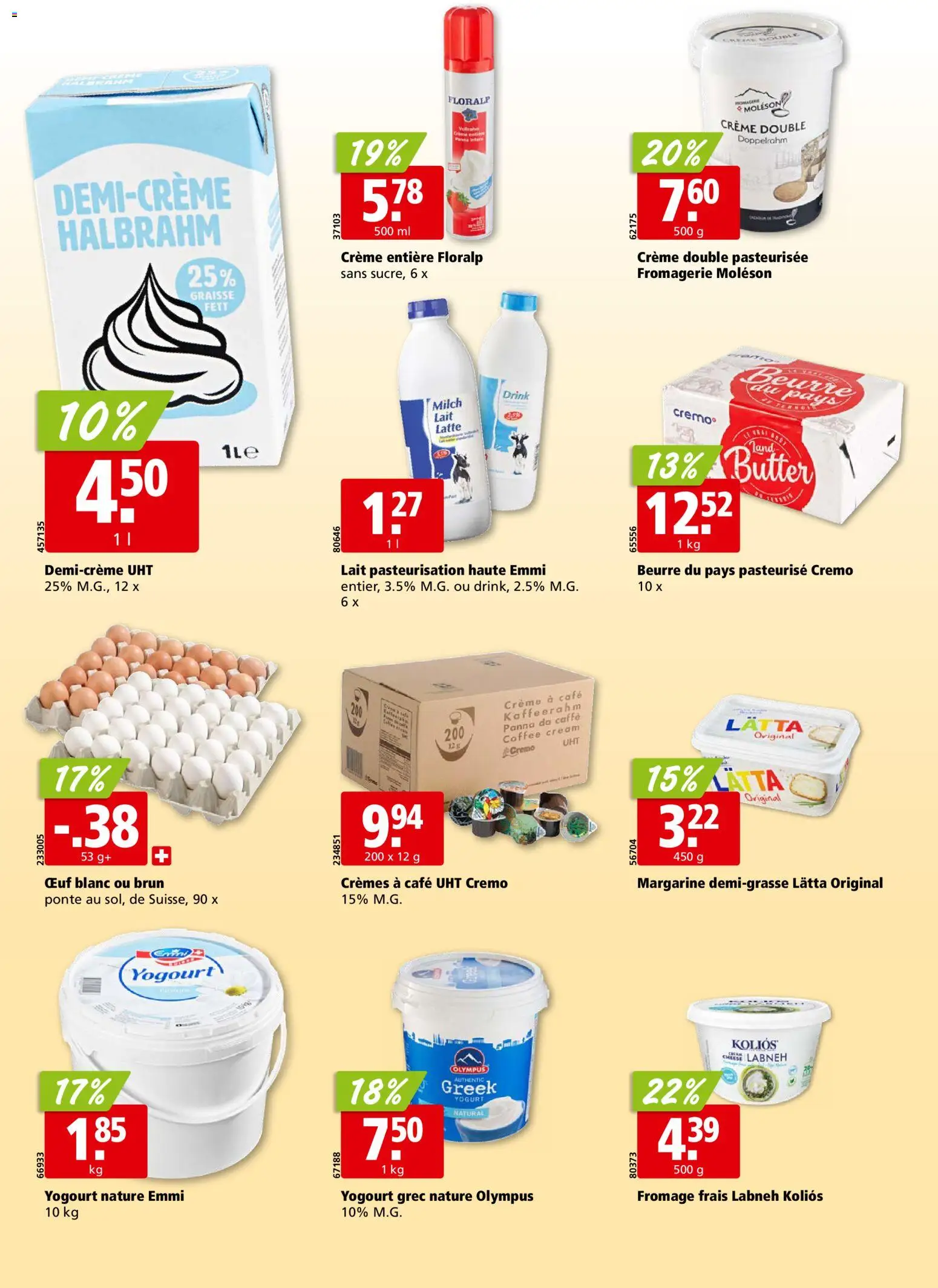 Aligro aktionen Chavannes, Matran, Genève, Sion – gültig ab 11.05.2026 | Seite: 14 | Produkte: Milch, Butter, Creme