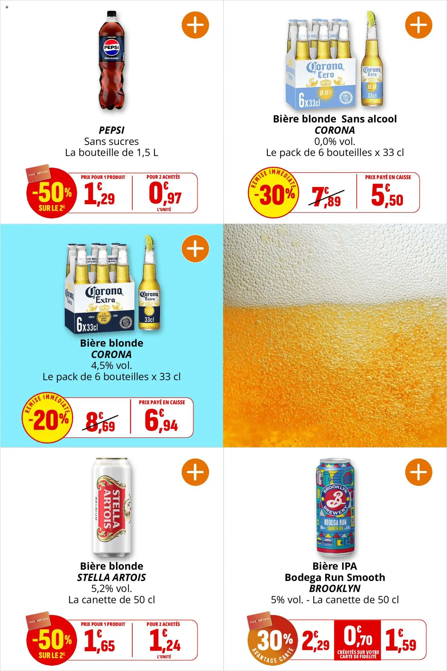 {H1} | Page: 35 | Produits: Bière blonde, Bouteille, Pepsi, Corona extra