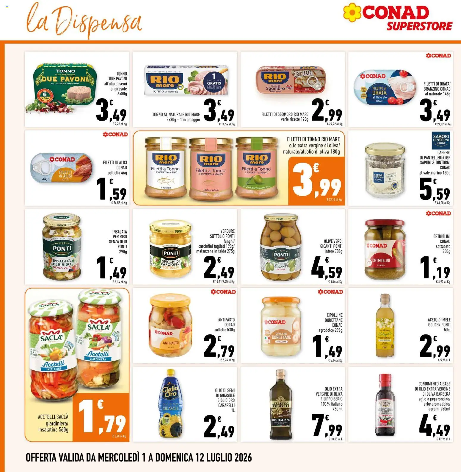 Volantino Conad del 01/07/2026 | Pagina: 20 | Prodotti: Mele, Verdure, Aglio, Cetriolini