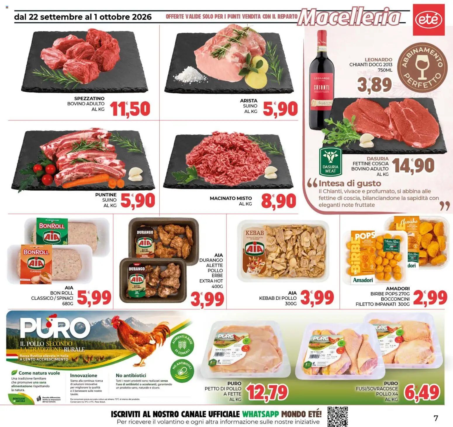 Volantino Eté del 22/09/2026 | Pagina: 7 | Prodotti: Petto di Pollo, Pollo, Filetto, Spinaci