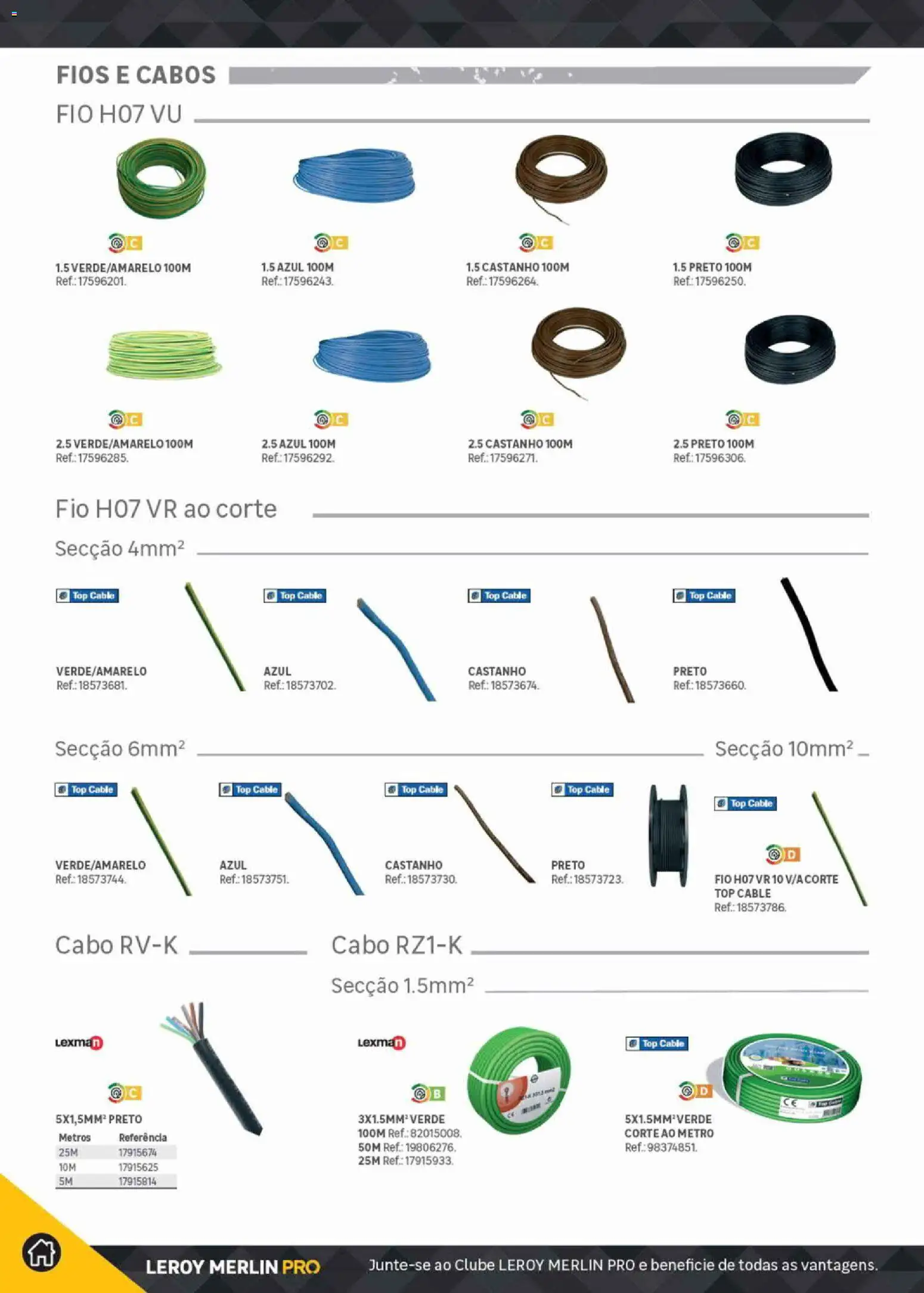 Leroy Merlin Catálogo Pro │ válido de 09.06.2026 | Página: 44 | Produtos: Cabo, Top