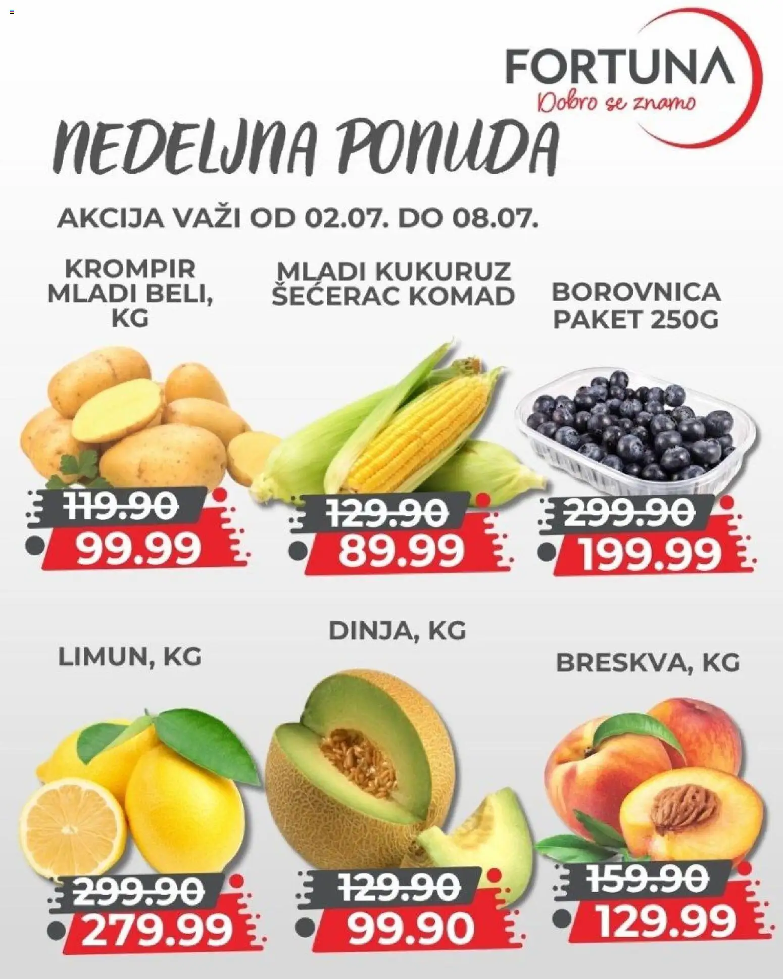 Fortuna Market katalog - važi od 02.07.2026 | Strana: 3 | Proizvode: Krompir, Borovnica, Kukuruz