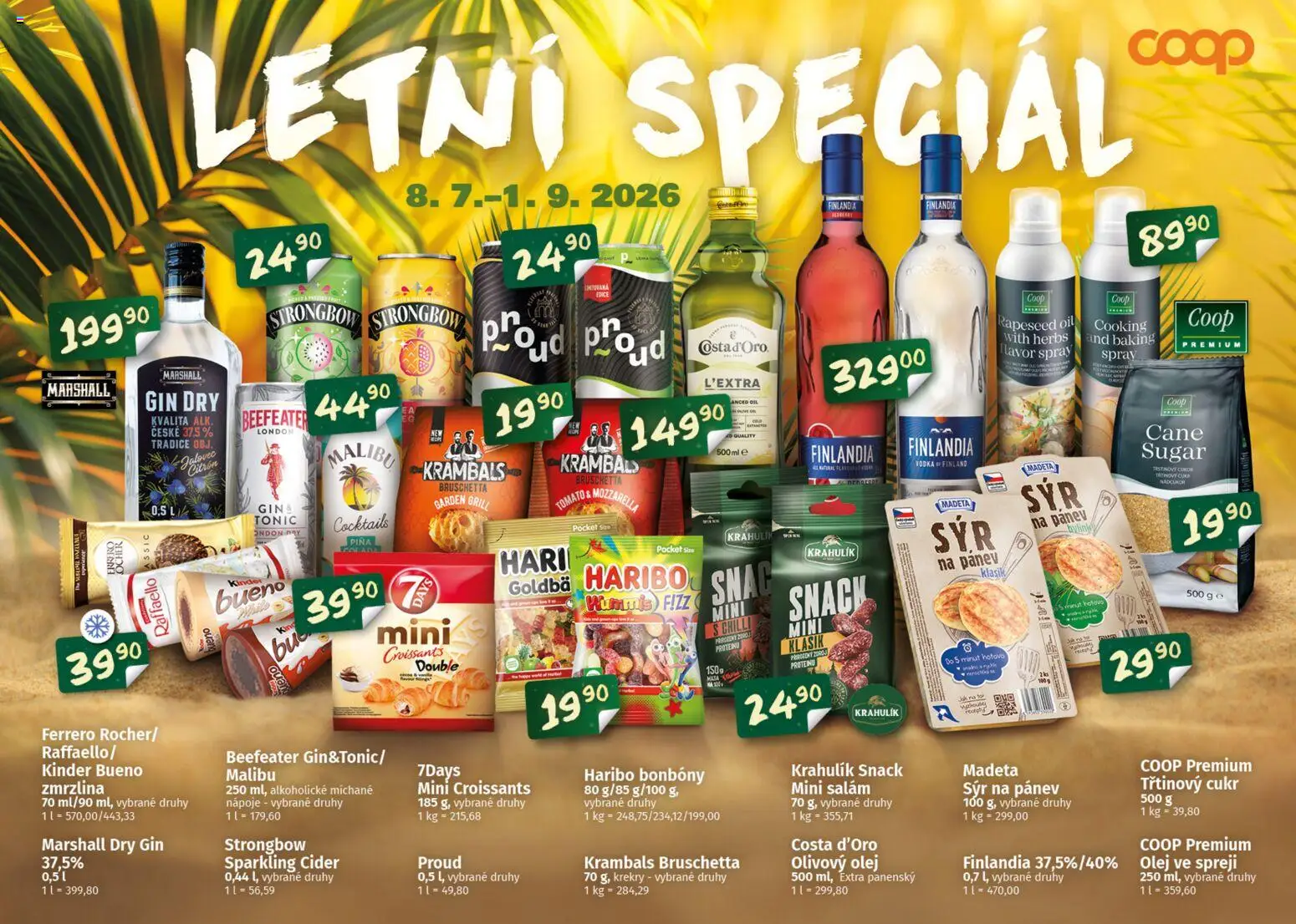 Coop leták - Delikates Letní speciál od 08.07.2026 | Strana: 1 | Produkty: Sýr, Bonbóny, Cider, Kinder