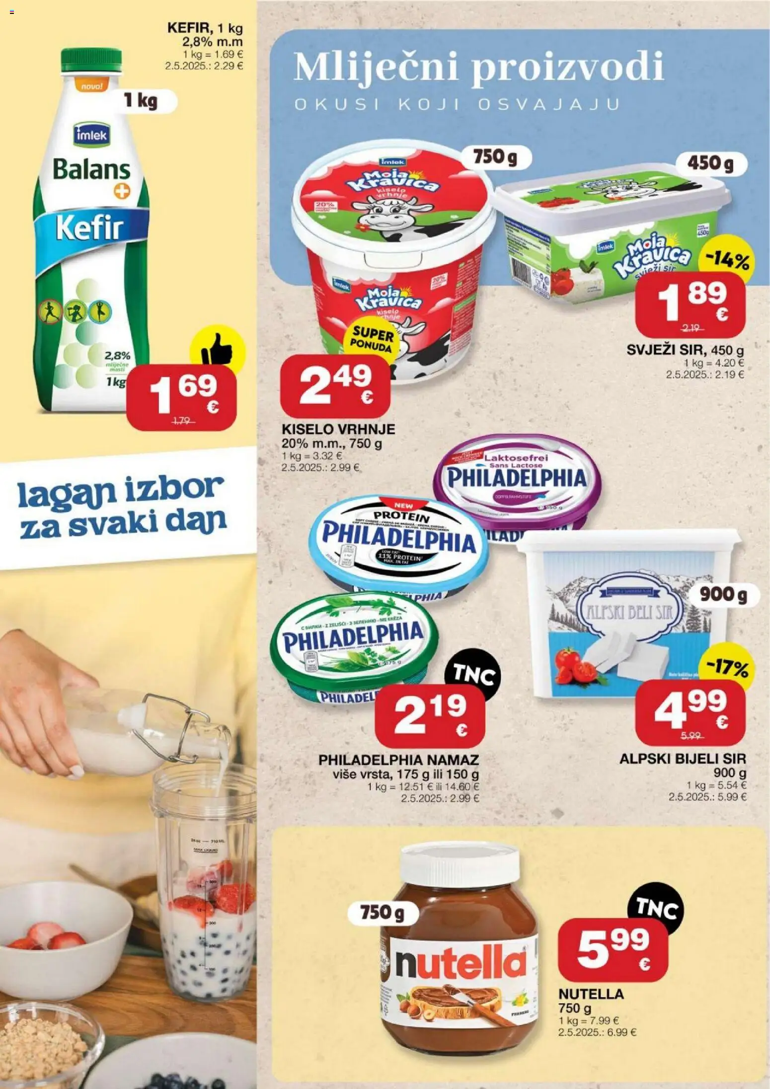 Stanić Diskont katalog | vrijedi od 09.07.2026 | Stranica: 4 | Proizvodi: Nutella, Sir, Kiselo vrhnje, Namaz