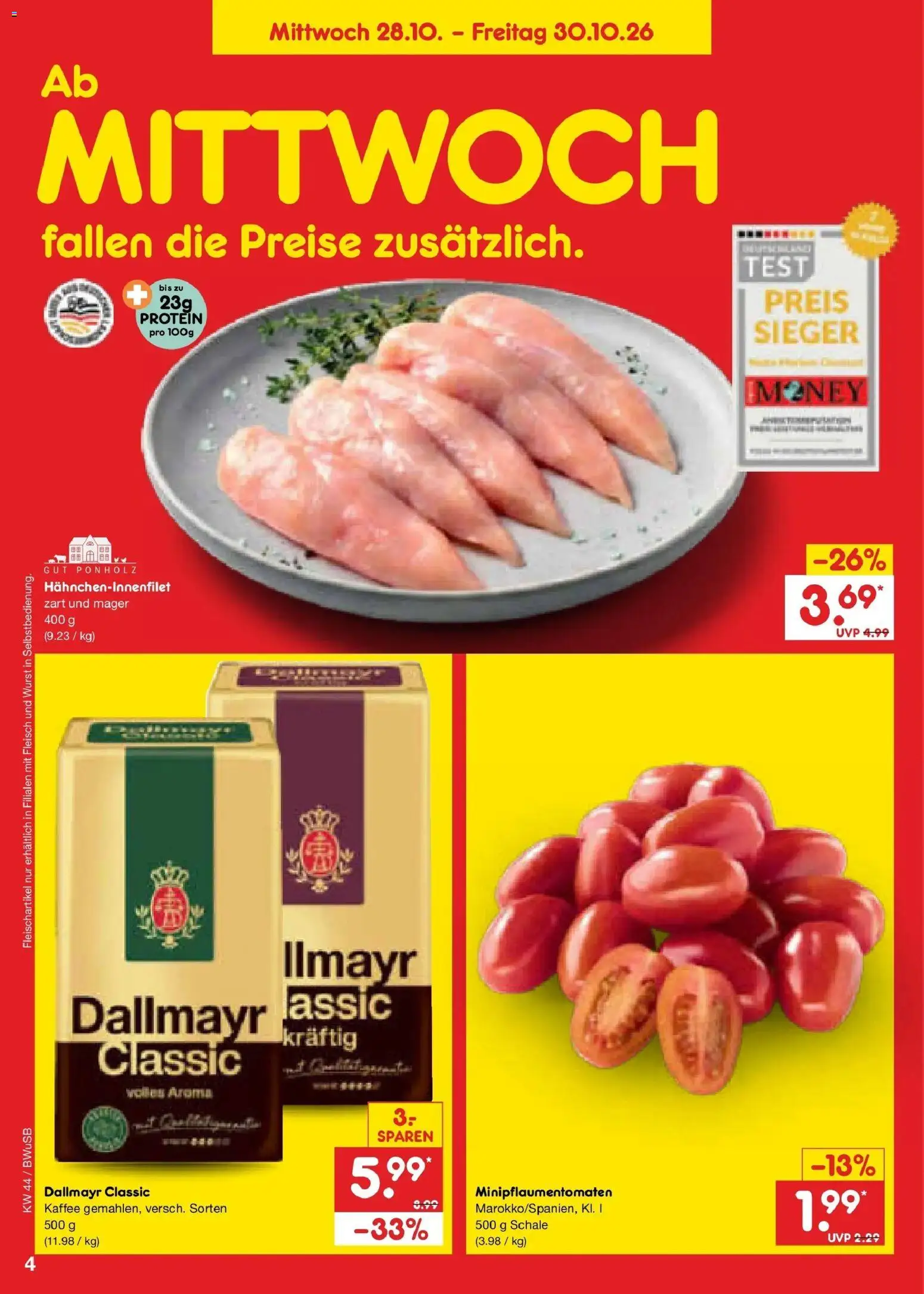 Netto Marken-Discount Prospekt Bielefeld – gültig ab 26.10.2026 | Seite: 54 | Produkte: Kaffee, Dallmayr, Wurst, Fleisch