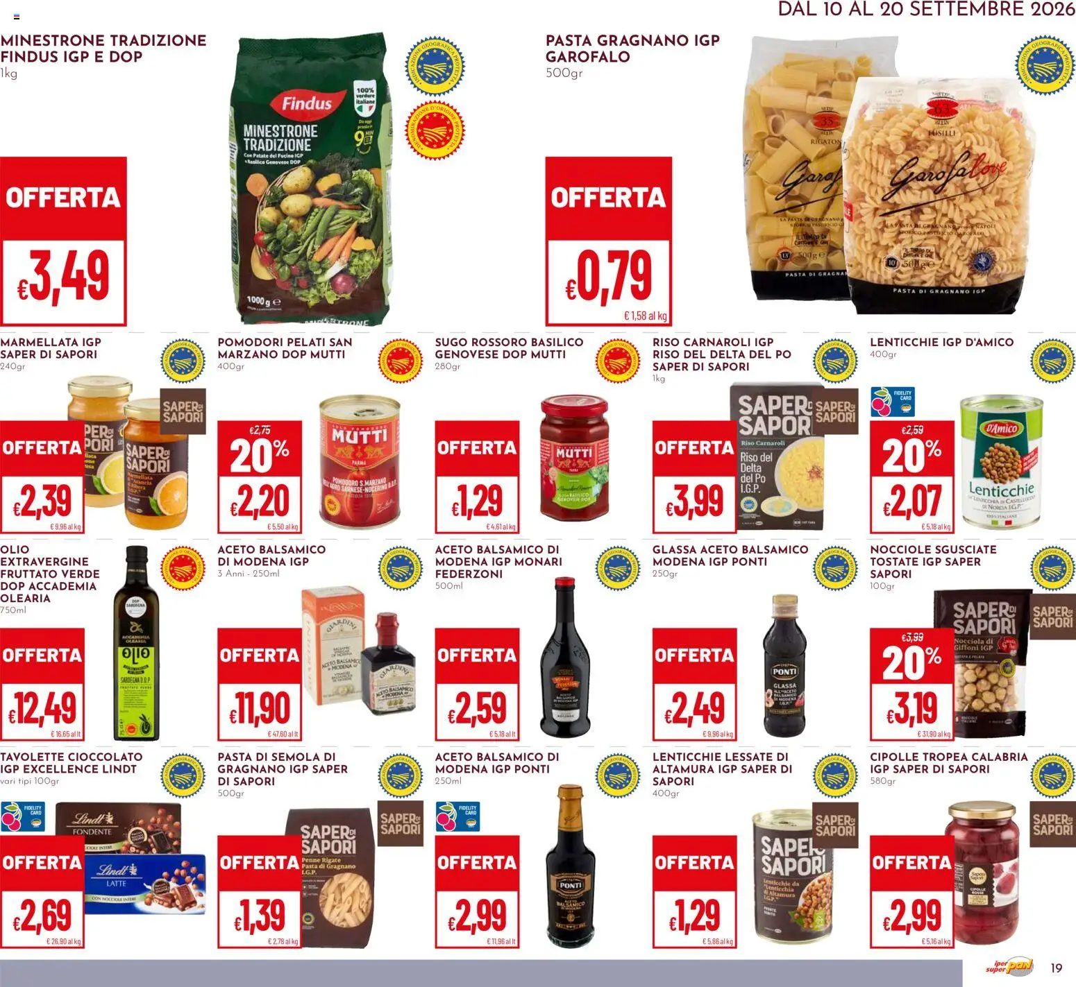Volantino Pan del 10/09/2026 | Pagina: 19 | Prodotti: Latte, Pasta, Aceto, Sugo
