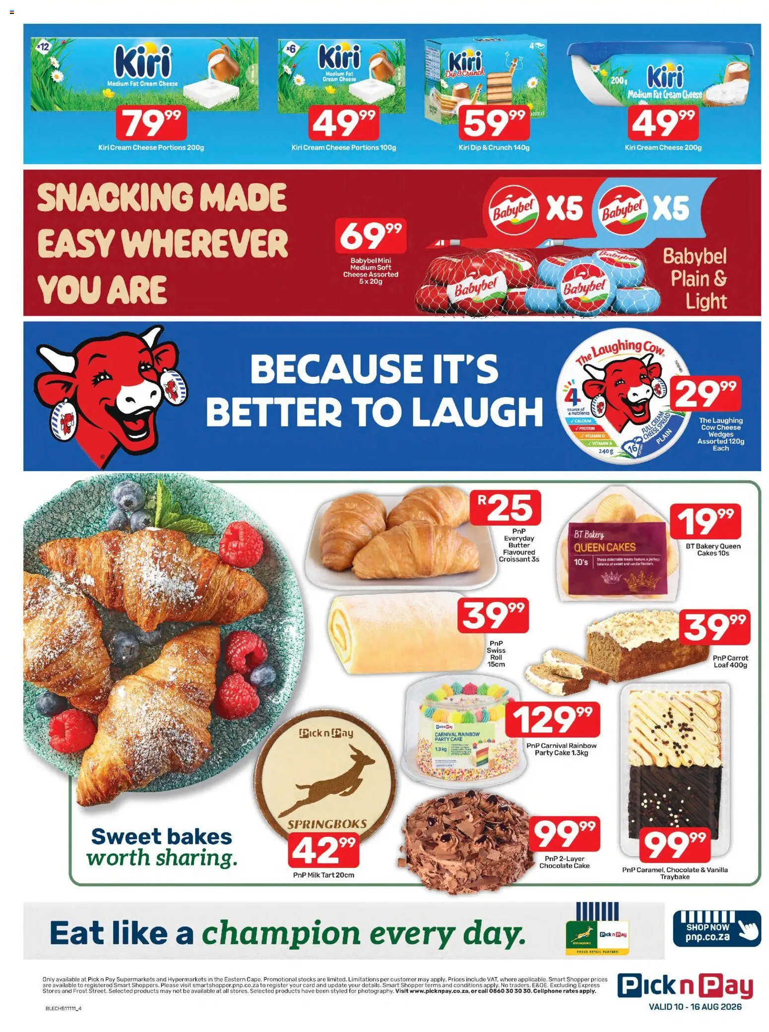 New Pick n Pay catalogue – valid from 10/08/2026 | Page: 4 | Products: Cake, Vanilla, Cheese, Cream