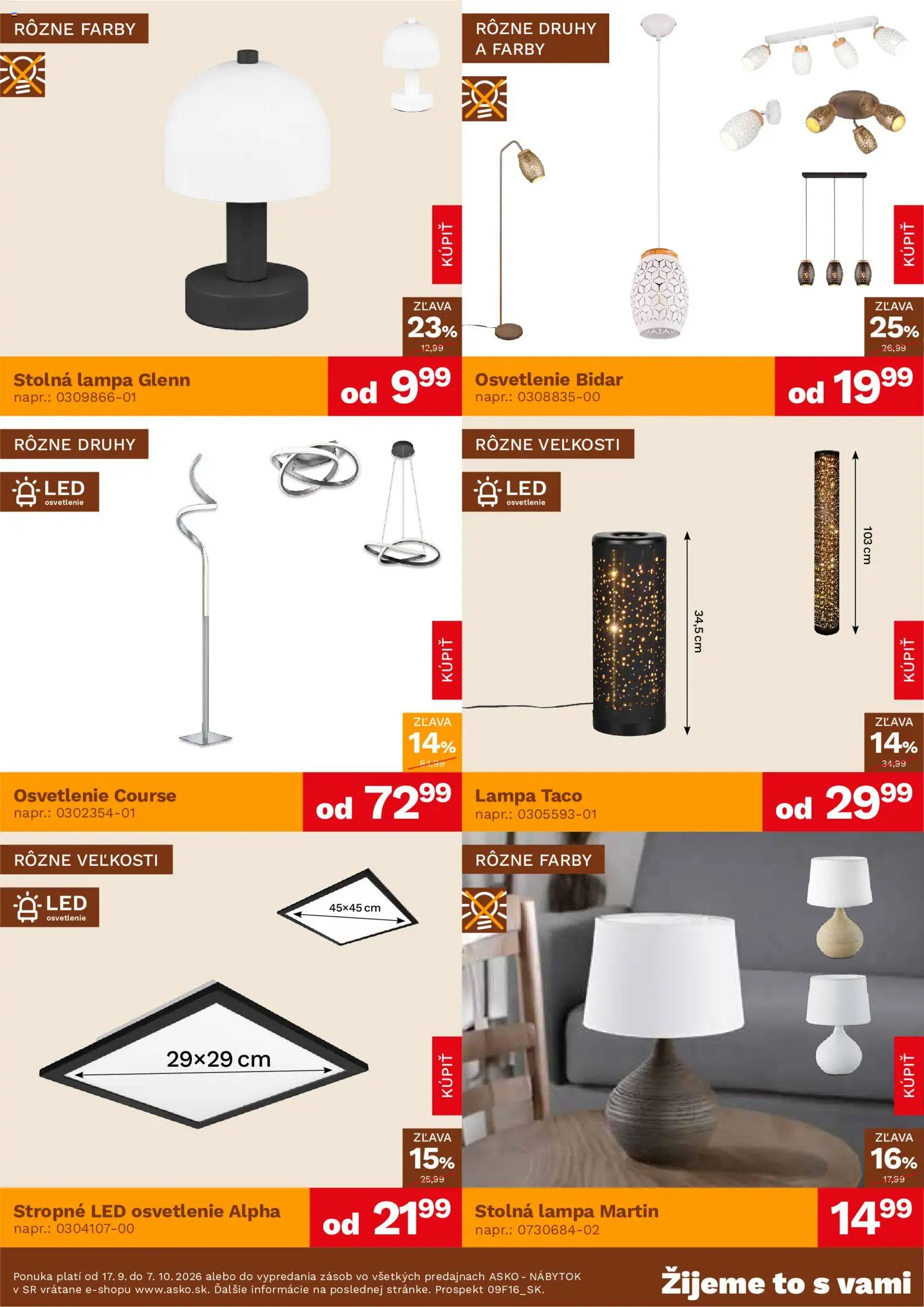 Nové ASKO nábytok akcie – leták je platný od 17.09.2026 | Strana: 4 | Produkty: Nábytok, Led osvetlenie, Osvetlenie, Lampa