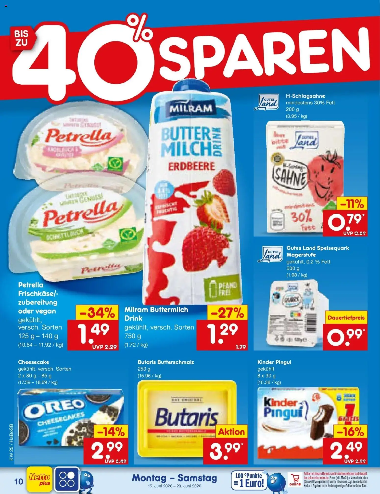 Netto Marken-Discount Prospekt Wuppertal – gültig ab 14.06.2026 | Seite: 12 | Produkte: Butterschmalz, Butter, Sahne, Speisequark