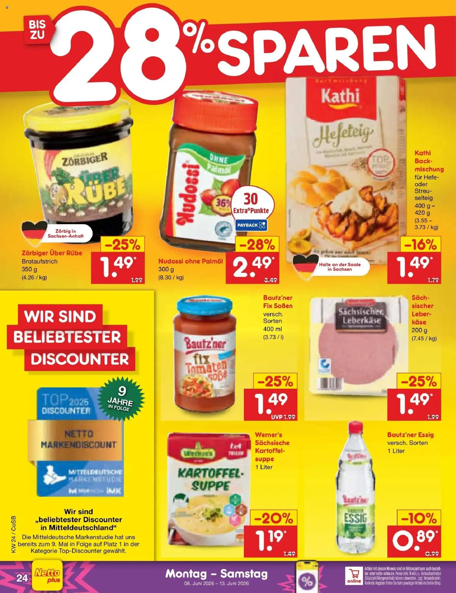 Netto Marken-Discount Prospekt Bitterfeld-Wolfen – gültig ab 08.06.2026 | Seite: 38 | Produkte: Top, Käse, Essig, Leberkase