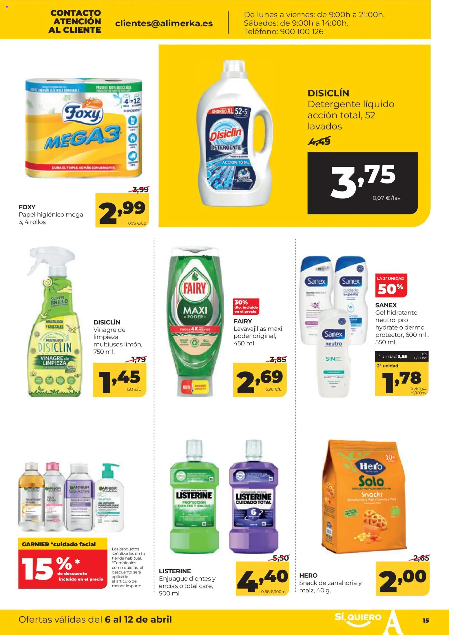 Alimerka folleto Asturias │ válido desde el 06.04.2026 | Página: 15 | Productos: Detergente, Detergente líquido, Lavavajillas, Δεξαμενή