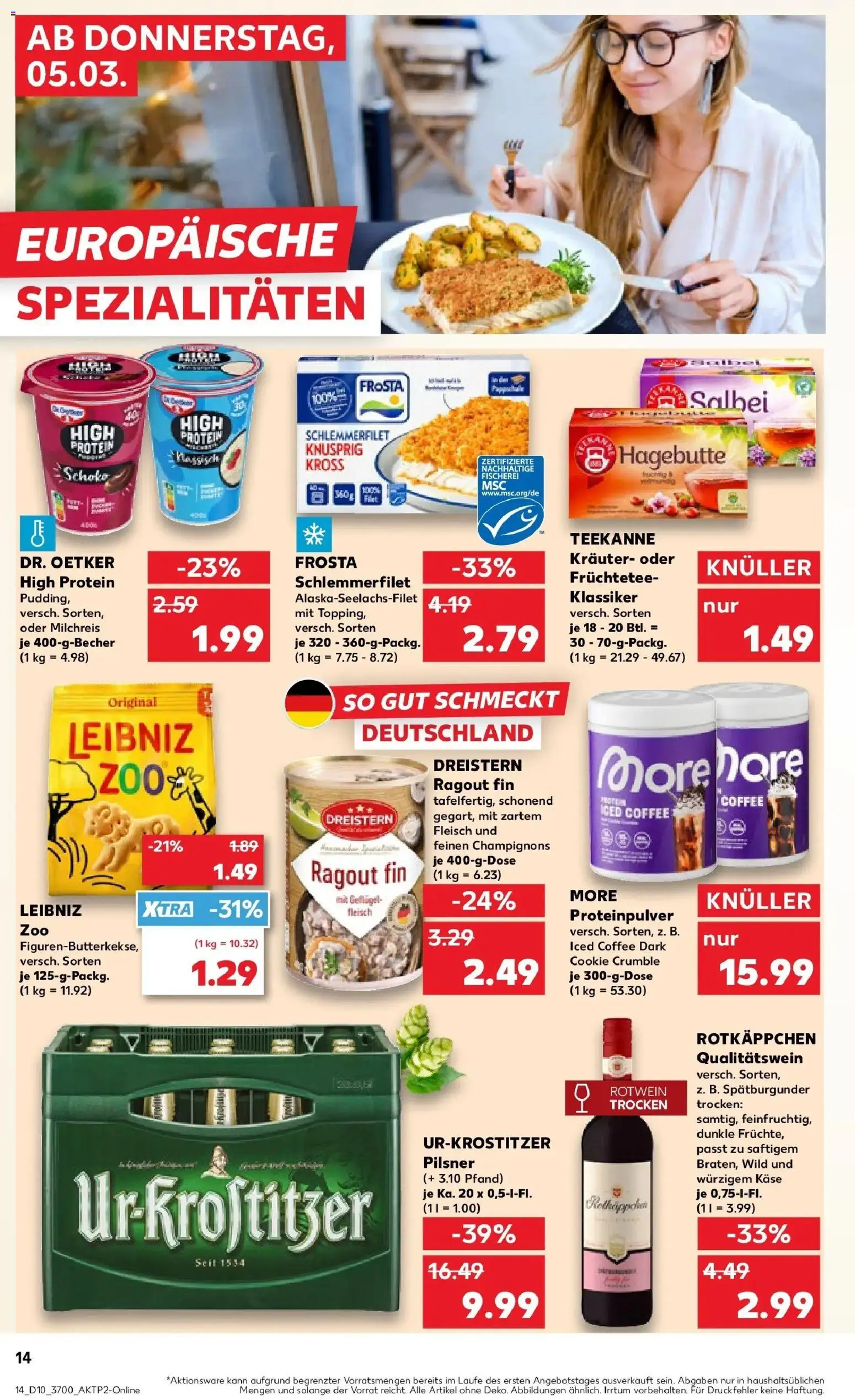 Kaufland Prospekt Leipzig	 – gültig ab 05.03.2026 | Seite: 14 | Produkte: Käse, Teekanne, Rotkäppchen, Fleisch