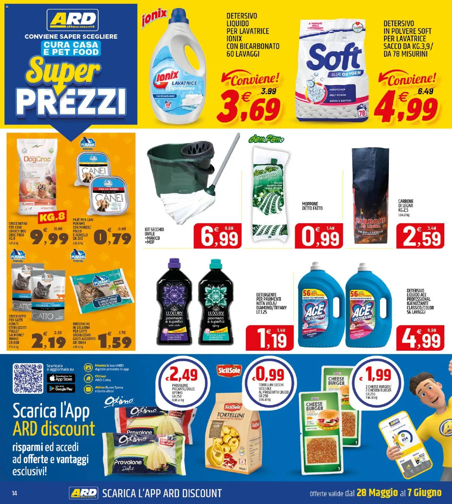 Volantino ARD Discount del 28.05.2026 | Pagina: 14 | Prodotti: Prosciutto Crudo, Prosciutto, Crocchette, Secchio
