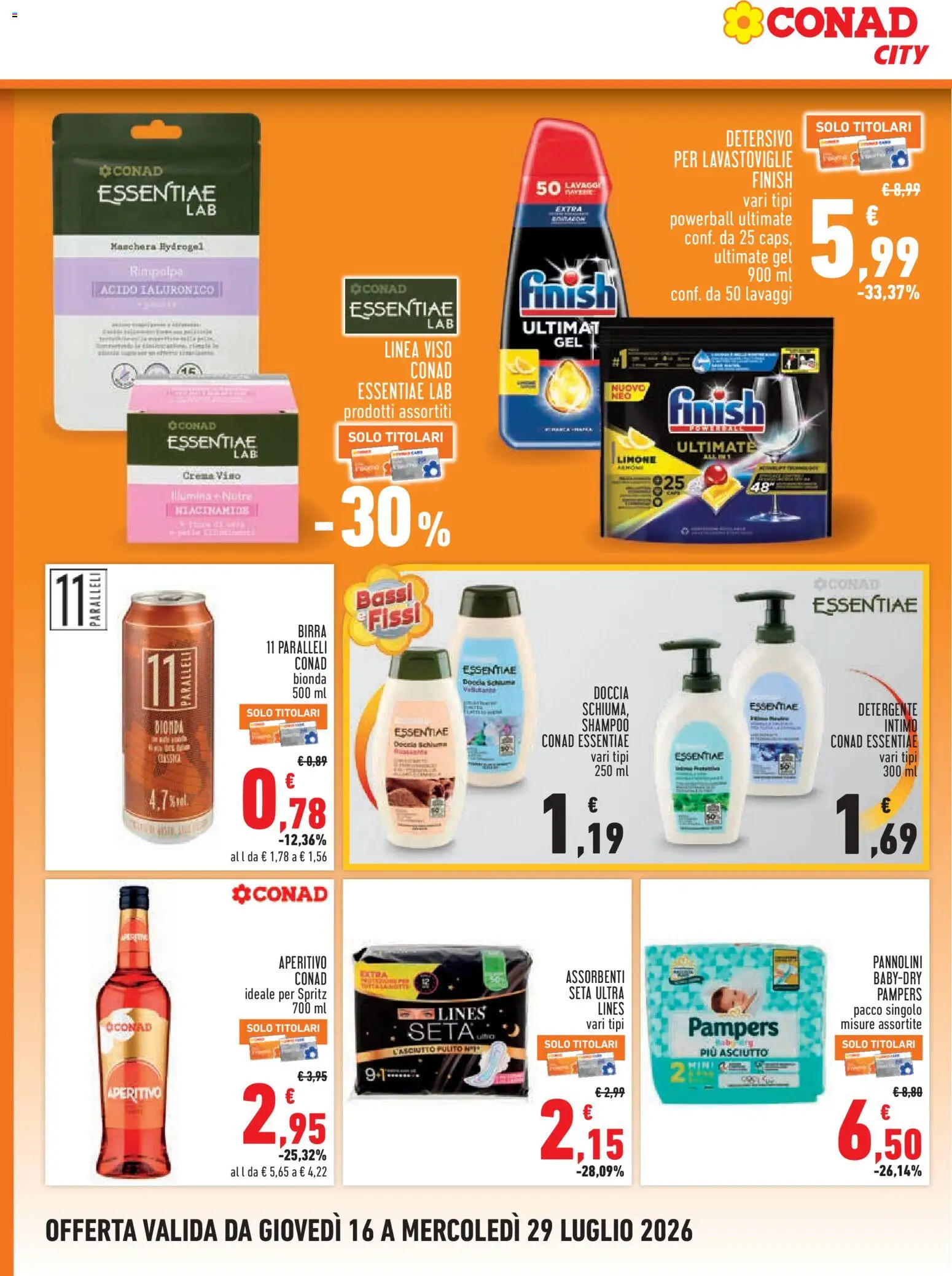 Volantino Conad del 16/07/2026 | Pagina: 12 | Prodotti: Detergente intimo, Detersivo per lavastoviglie, Crema viso, Aperitivo