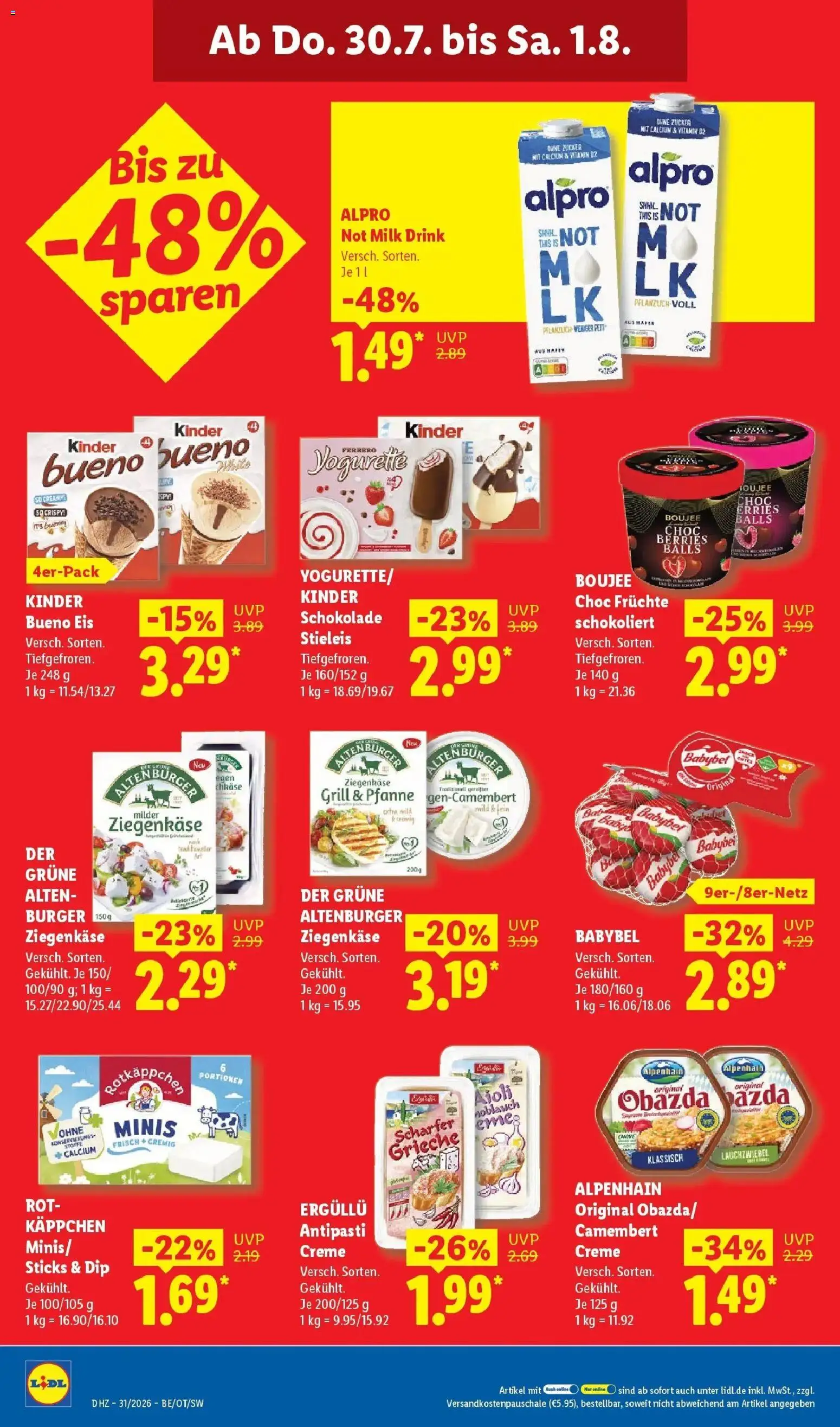 Lidl Prospekt Weikersheim – gültig ab 27.07.2026 | Seite: 62 | Produkte: Kinder schokolade, Schokolade, Alpro, Rotkäppchen