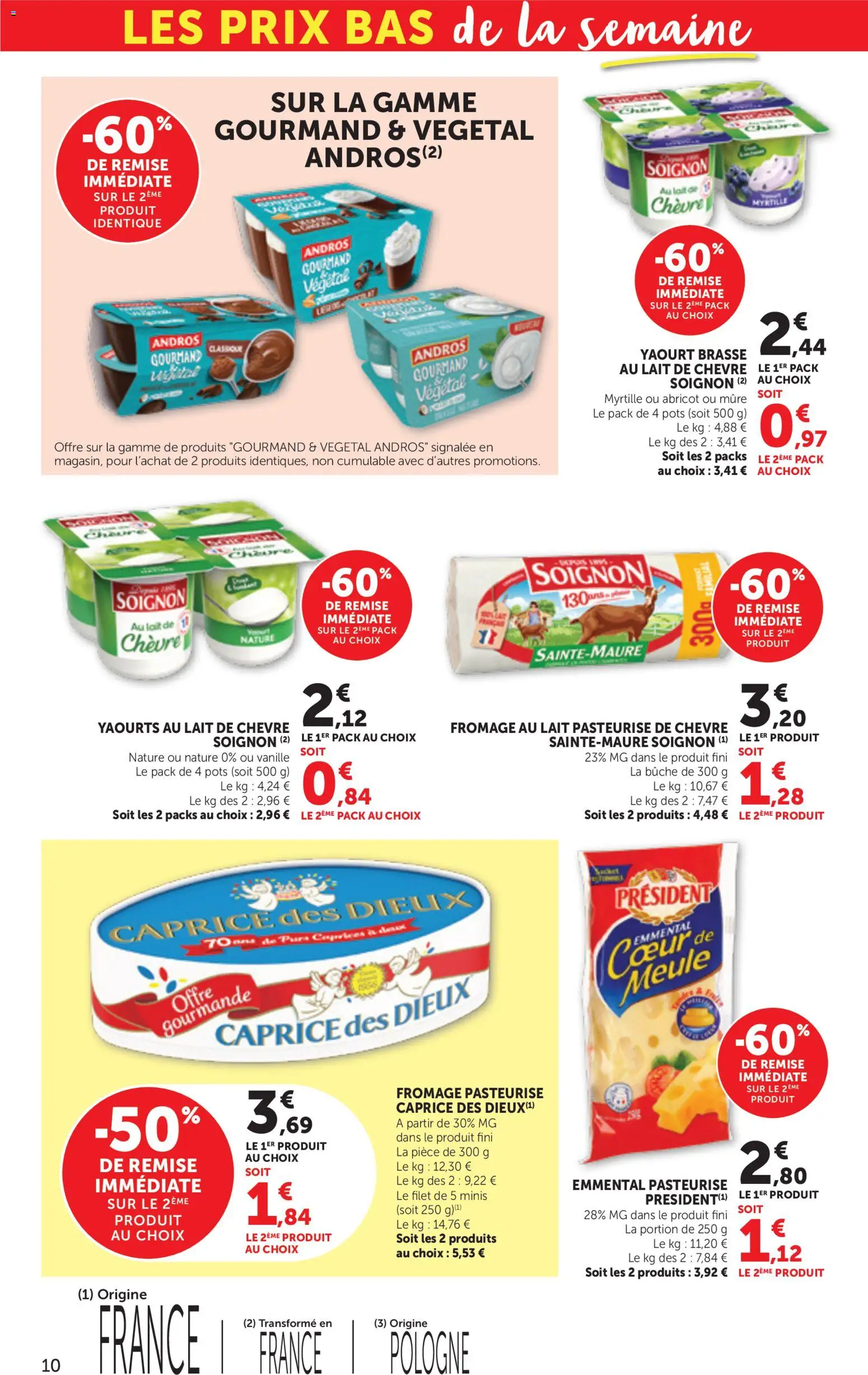 {H1} | Page: 10 | Produits: Abricot, Yaourt brassé, Caprice des dieux, Yaourt