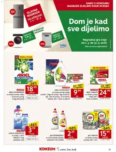 Konzum HR akciós újság - amely érvényes a következő dátumtól: 06.05.2026 | Oldal: 51 | Termékek: Ariel