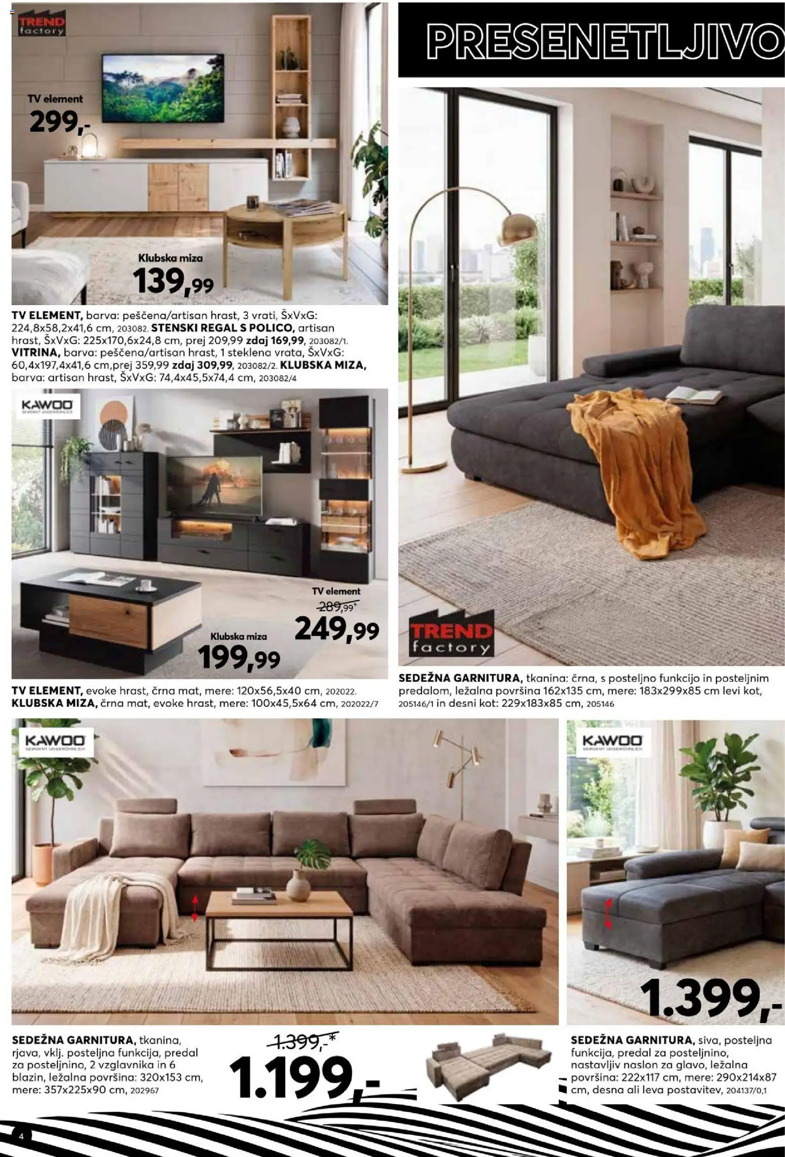 Novi Dipo katalog ponudbe – veljaven od 02.09.2026 | Stran: 4 | Izdelki: Klubska miza, Miza, Regal, Barva