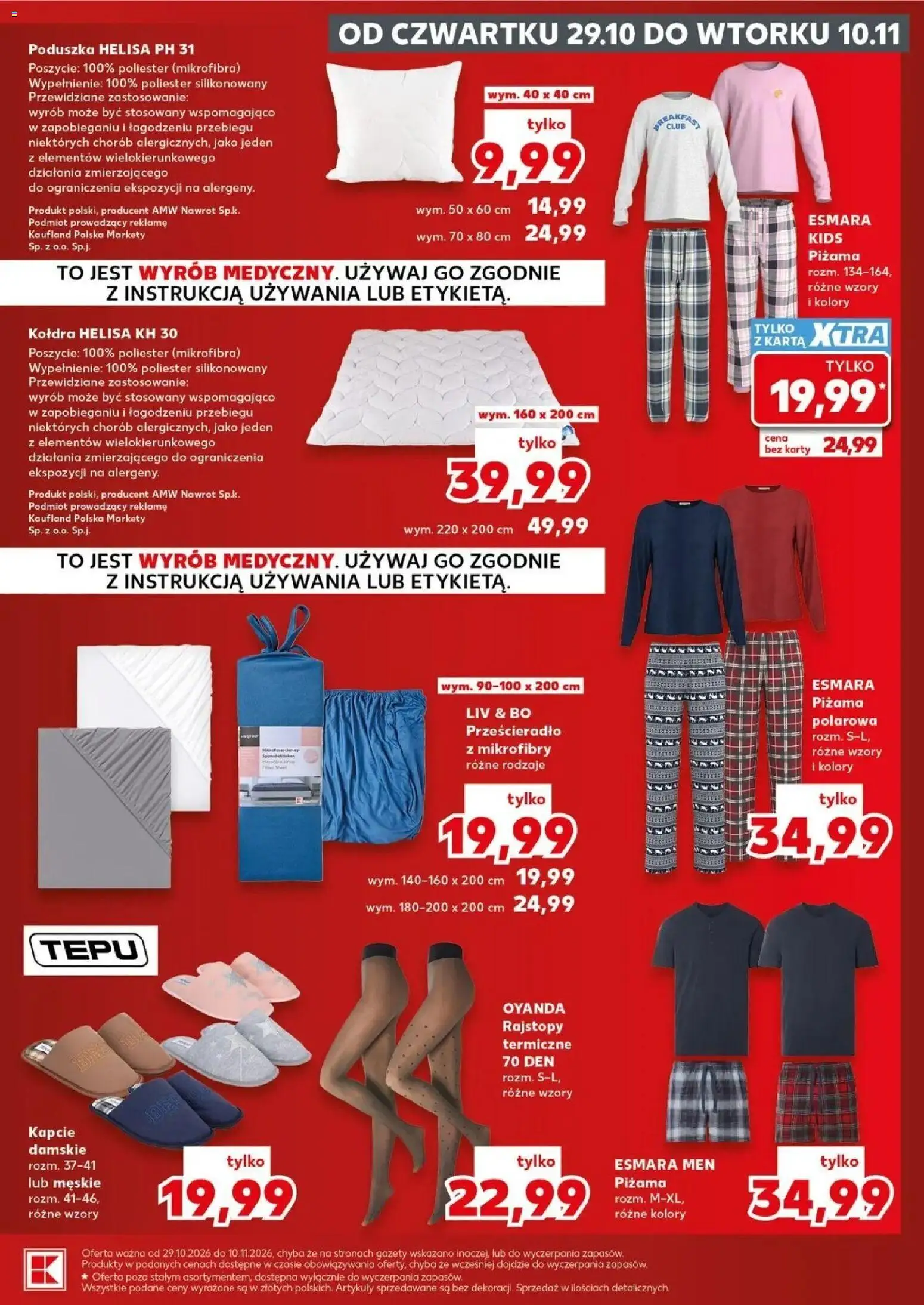 Kaufland gazetka - Złap Okazje od 29.10.2026 - od jutra PDF | Strona: 7 | Produkty: Karta, Kapcie, Poduszka, Kołdra