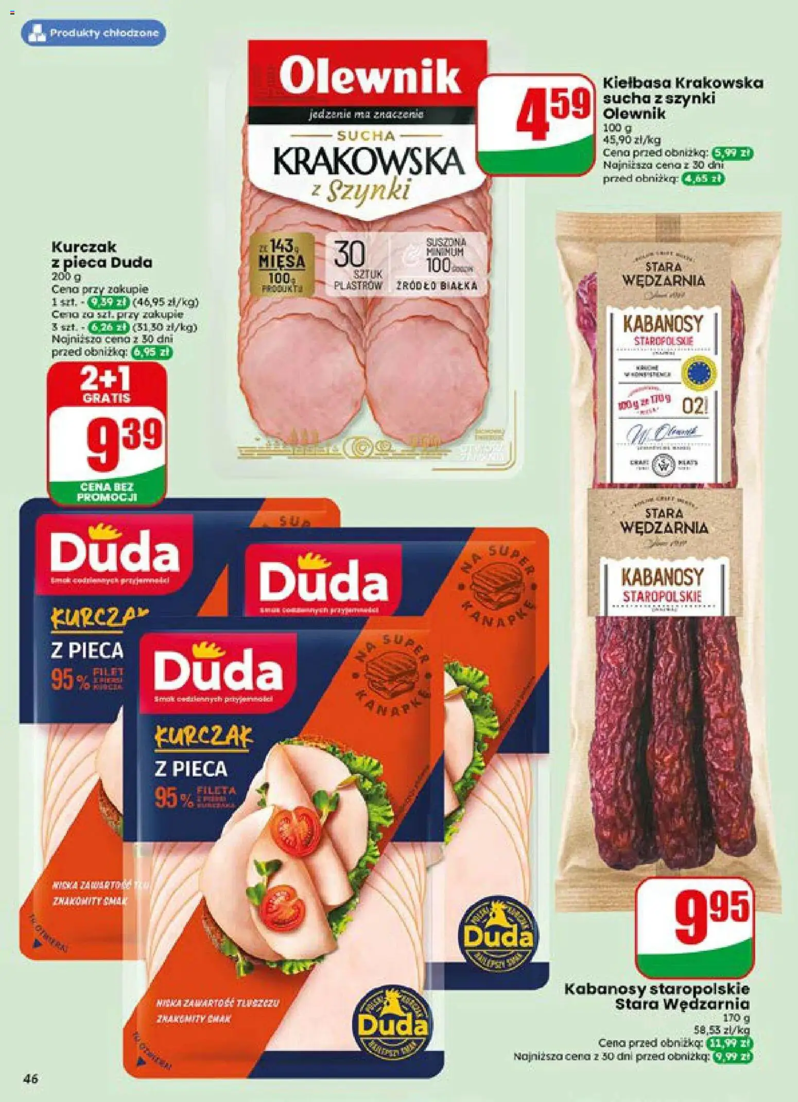 Dino gazetka od 15.07.2026 | Strona: 46 | Produkty: Kiełbasa, Kurczak, Krakowska sucha, Kiełbasa krakowska