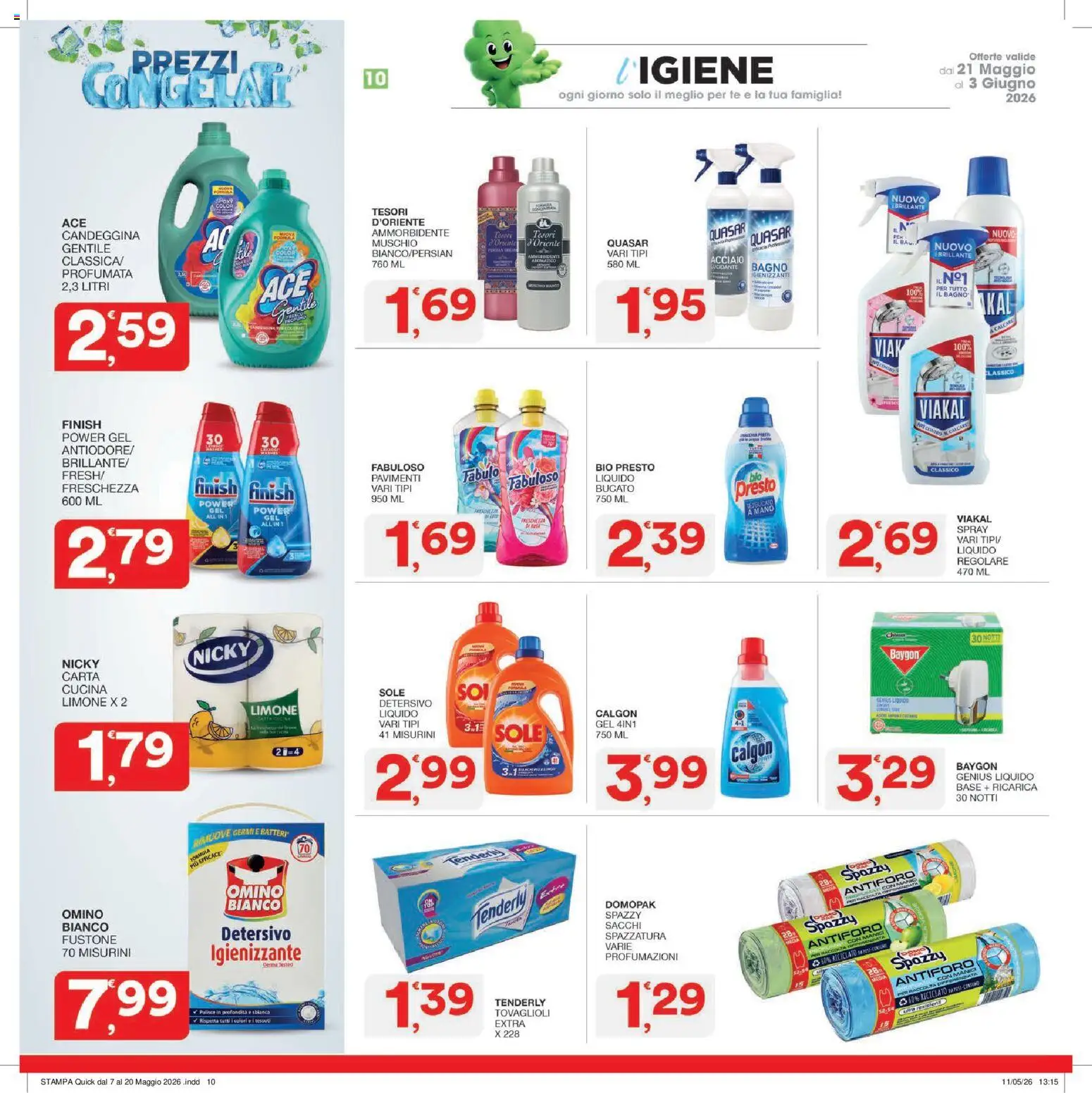 Volantino SISA del 21.05.2026 | Pagina: 10 | Prodotti: Tè, Candeggina, Limone, Bagno