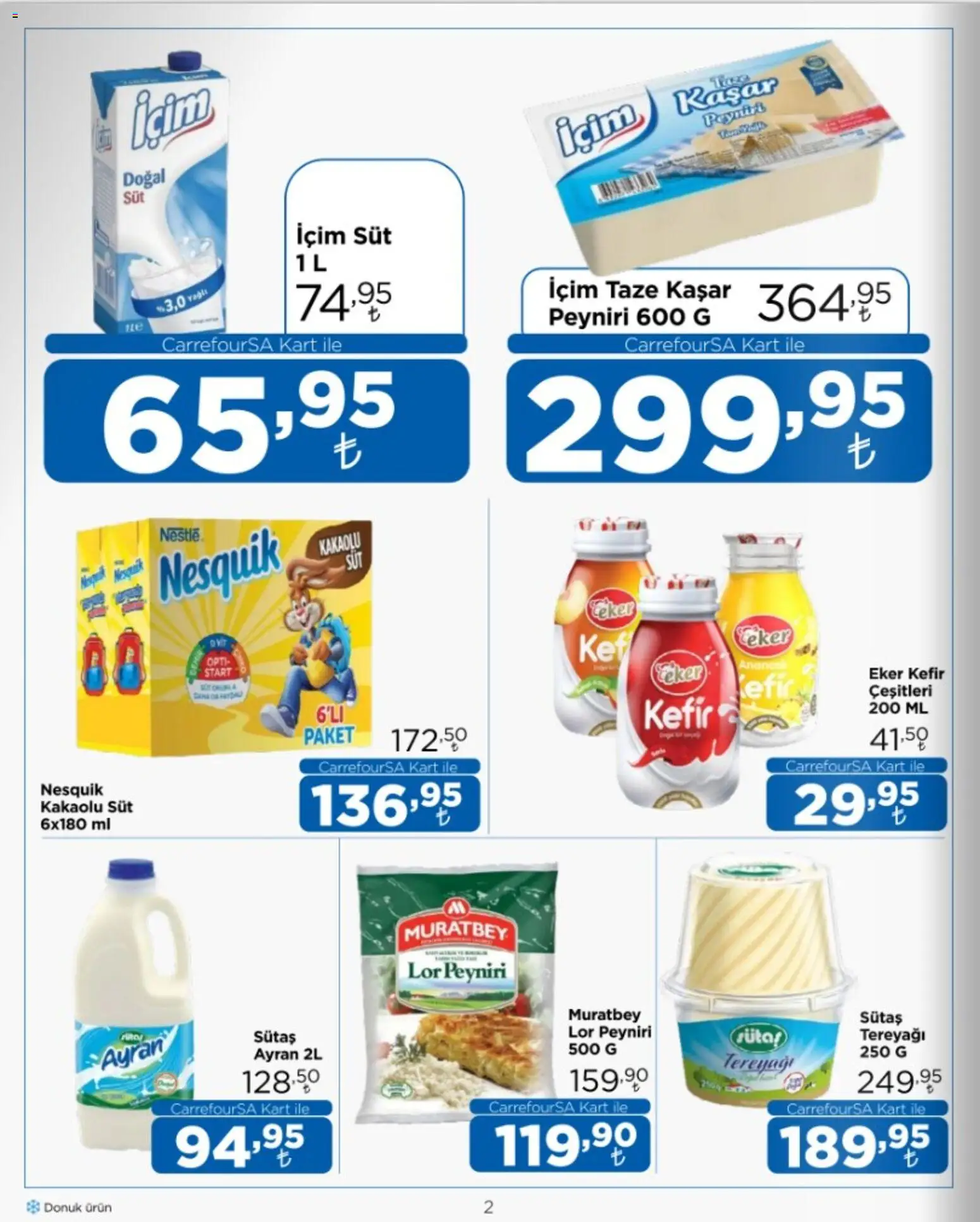 CarrefourSA Katalog - 01 Ekim 2026 tarihinden itibaren geçerlidir | Sayfa: 2 | Ürünler: Kefir, Süt, Tereyağı