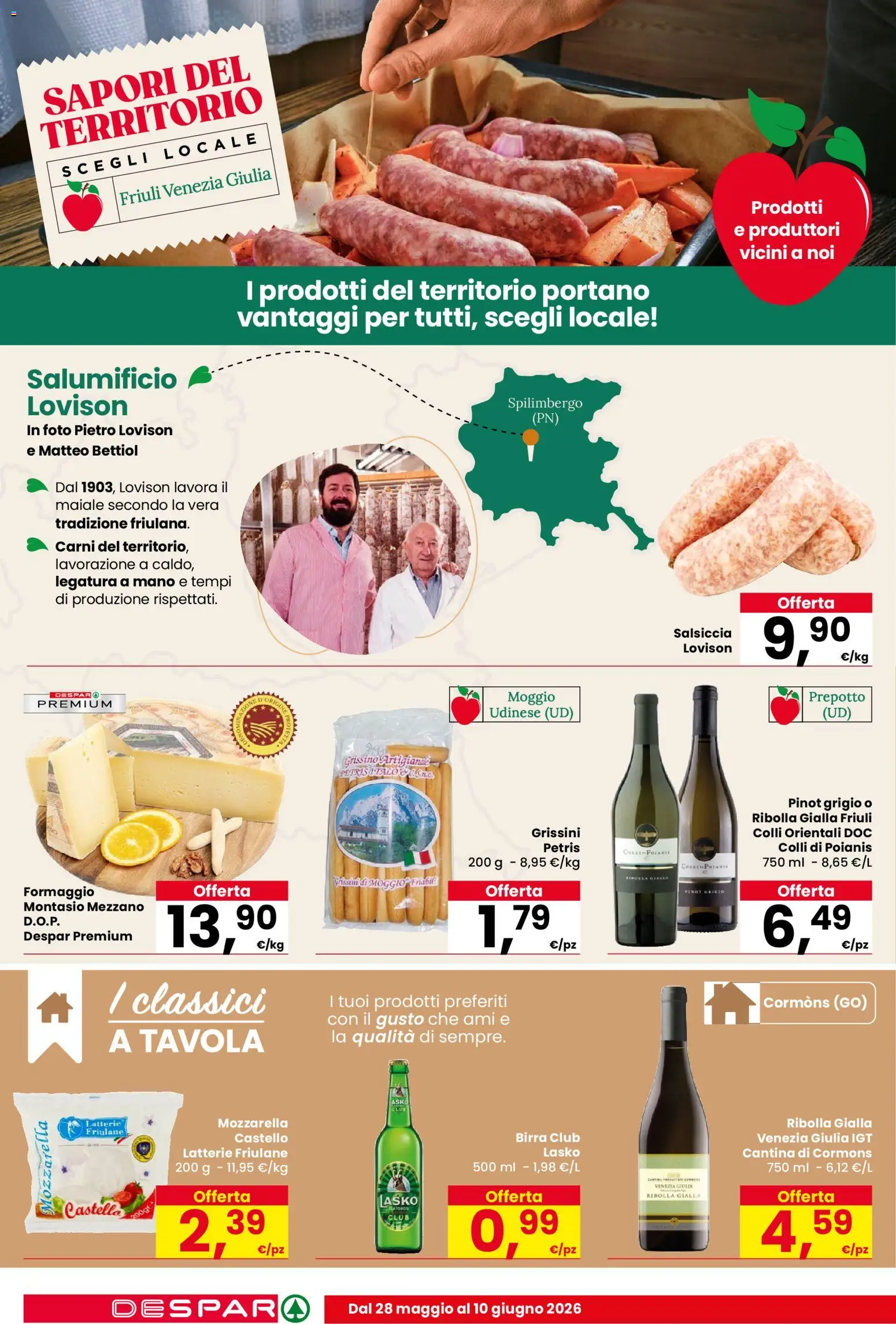 Volantino Despar del 28.05.2026 | Pagina: 8 | Prodotti: Birra, Maiale, Formaggio, Salsiccia
