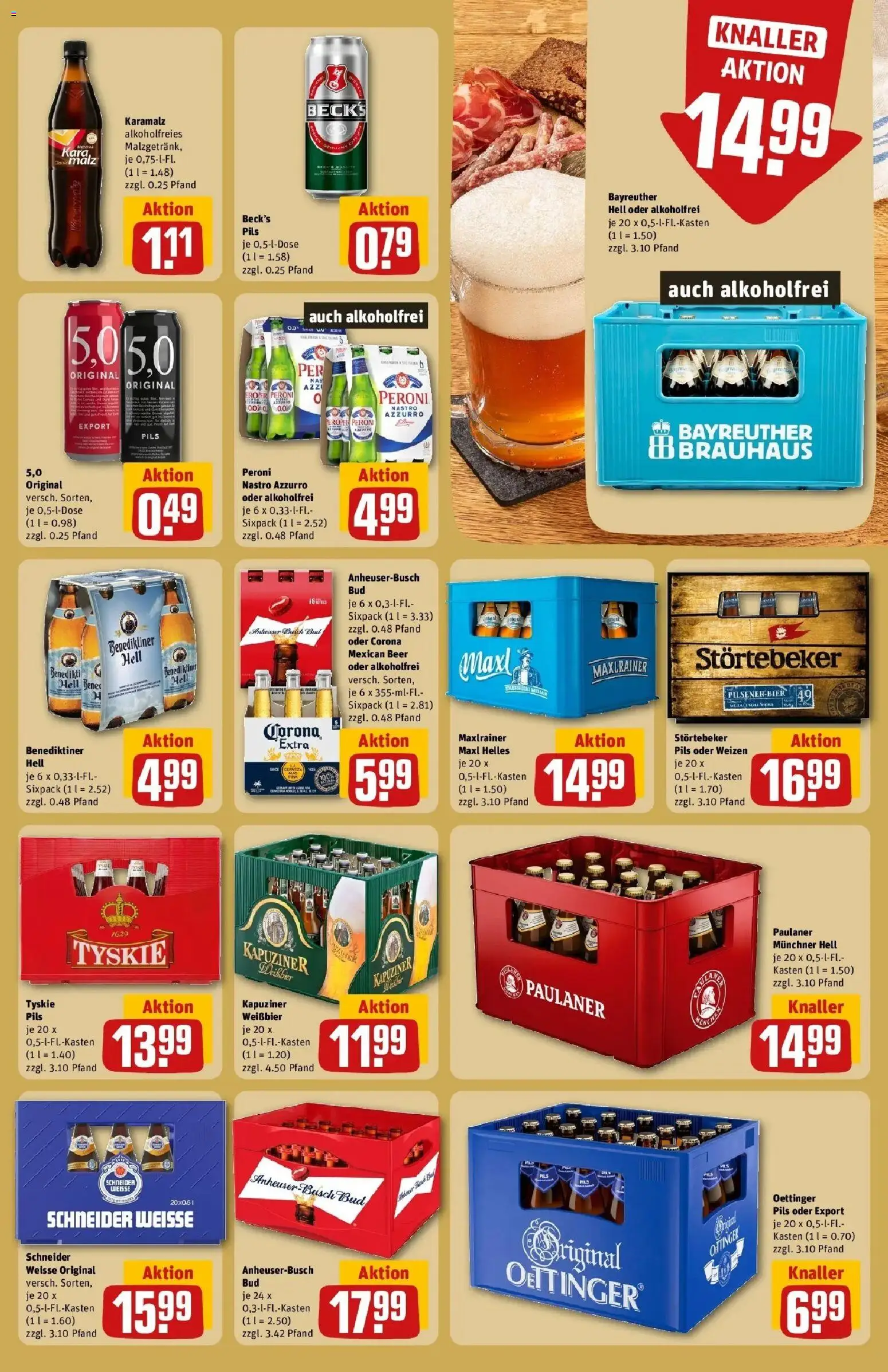 REWE Prospekt ab 28.09.2026 zum Blättern » Angebote | Seite: 27 | Produkte: Bayreuther hell, Weißbier, Oettinger, Paulaner