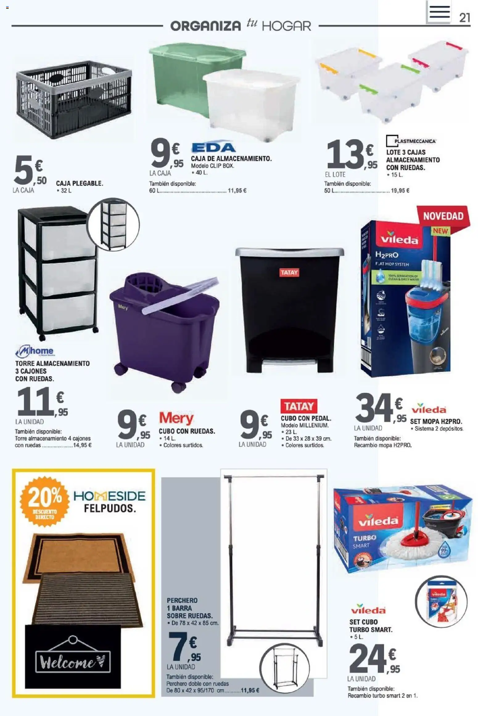 E.Leclerc Ciudad Real │ válido desde el 31/08/2026 | Página: 21 | Productos: Perchero, Mopa, Caja