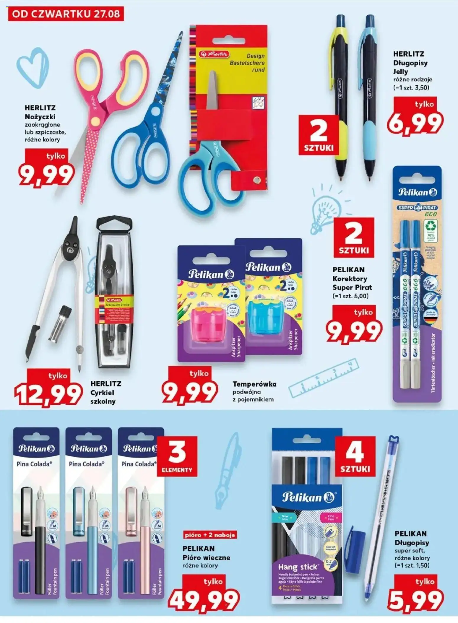 Kaufland gazetka - Wszystko do szkoły od 27.08.2026 - od jutra PDF | Strona: 26 | Produkty: Temperówka, Długopisy