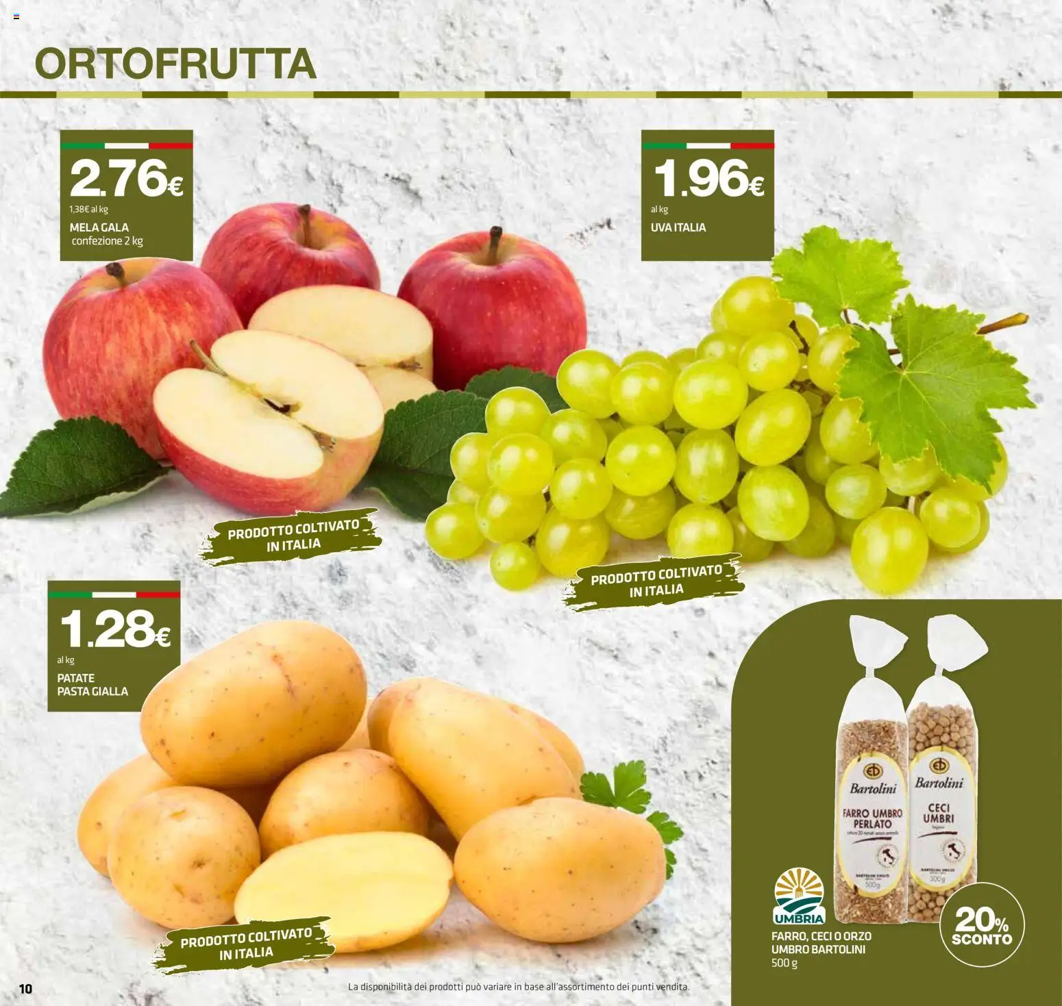 Volantino Superconti del 10/09/2026 | Pagina: 10 | Prodotti: Ceci, Patate, Uva, Farro