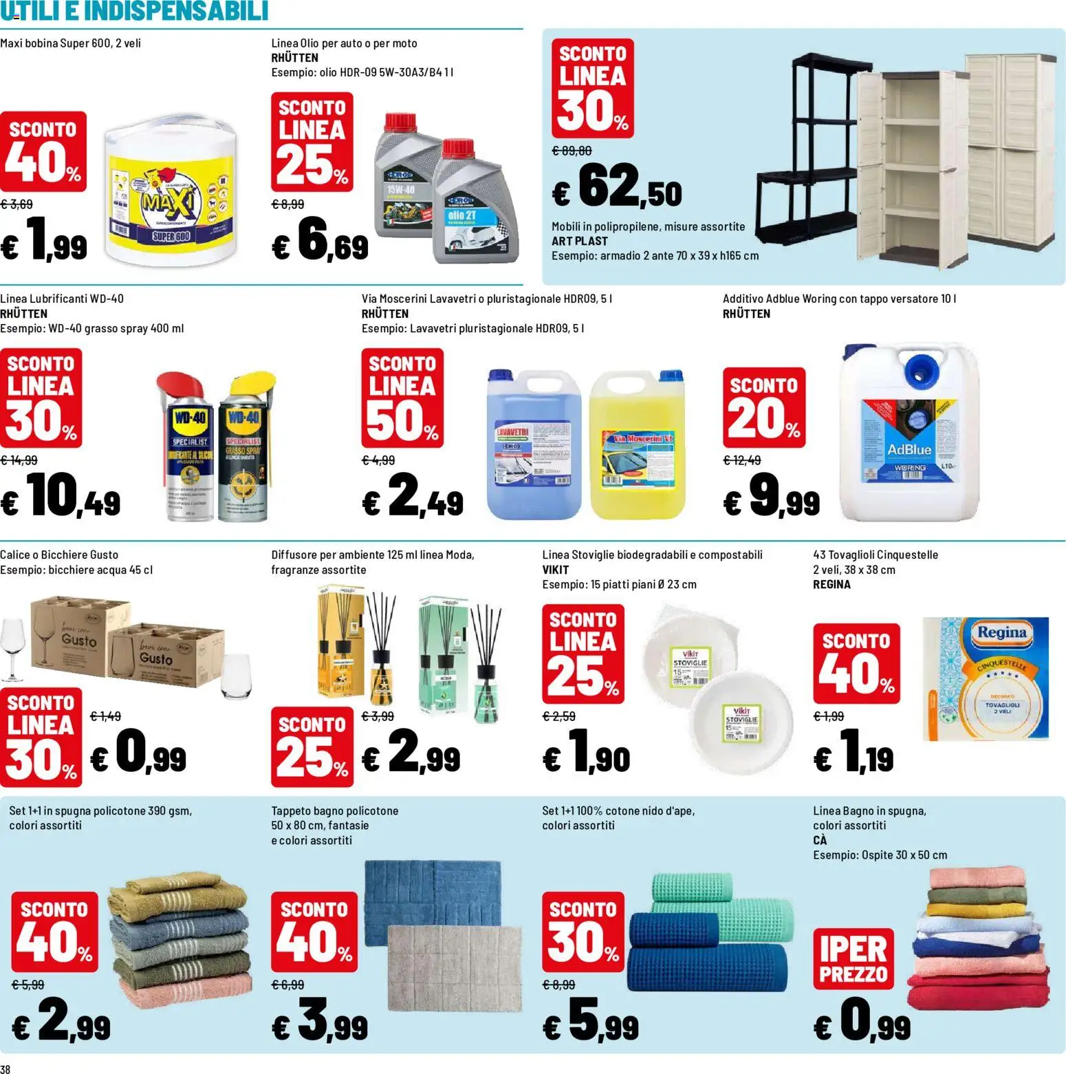 Volantino Iper del 19/08/2026 | Pagina: 38 | Prodotti: Olio, Bicchiere, Silicone, Armadio