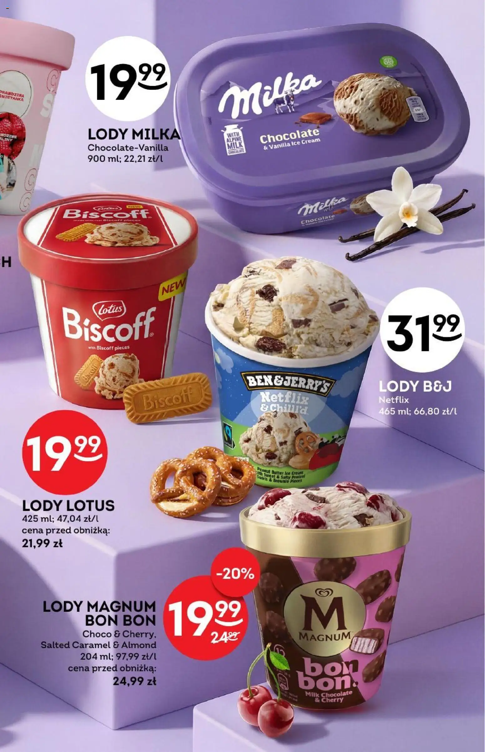 Żabka gazetka - Katalog lodowy od 26.08.2026 | Strona: 19 | Produkty: Milka, Lotus, Brownie, Lody Magnum