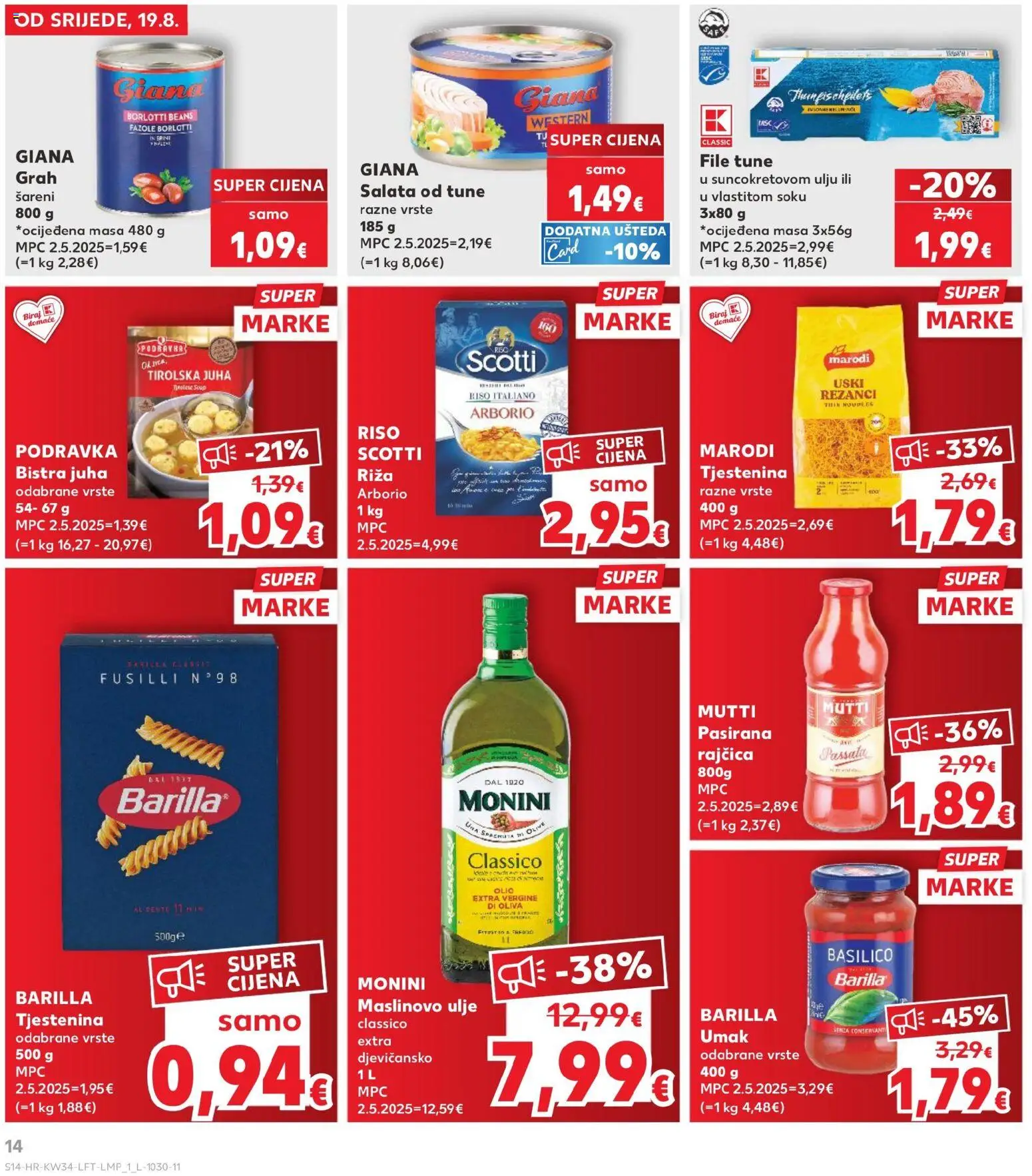 Kaufland katalog | vrijedi od 19.08.2026 | Stranica: 14 | Proizvodi: Salata od tune, Rezanci, Salata, Juha
