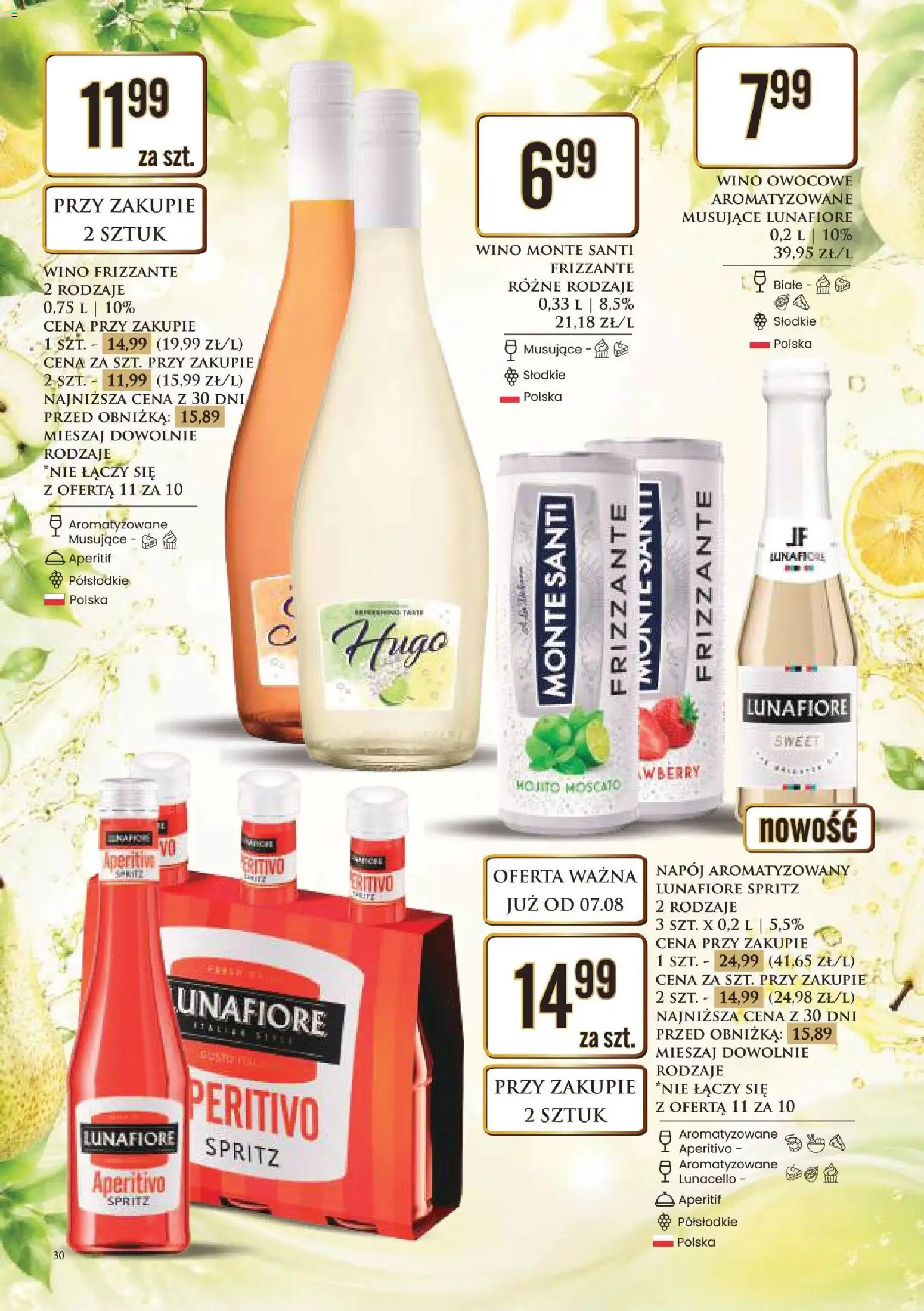 Dino gazetka alkoholowa od 07.08.2026 | Strona: 30 | Produkty: Mojito, Wino Monte, Aperitif, Wino