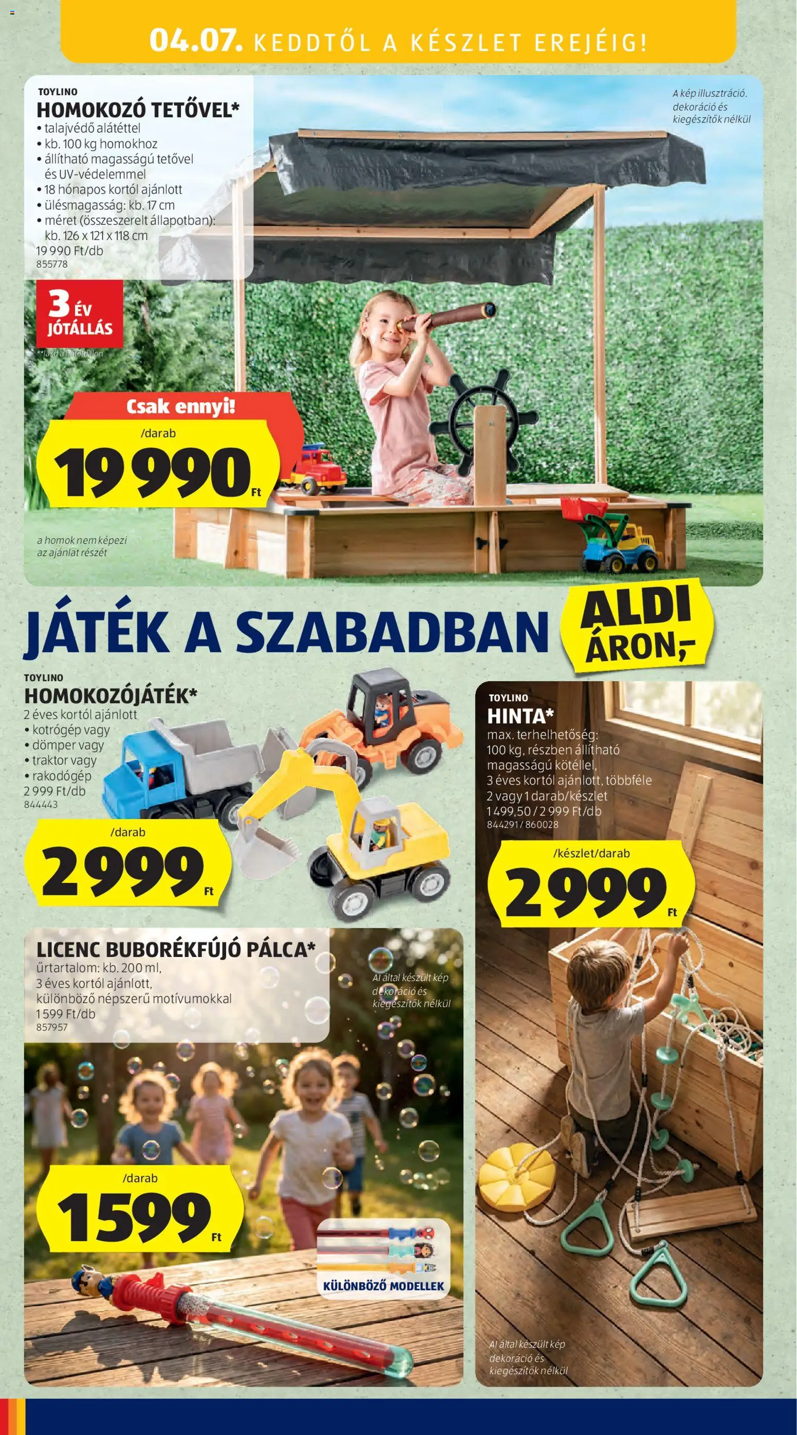 Aldi akciós ujság - amely érvényes a következő dátumtól: 2026.04.02. | Oldal: 48 | Termékek: Játék, Homokozo, Dekoráció