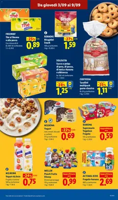 Anteprima del volantino MILBONA Yogurt da bere, Fragola o banana 500 g confezione 1 kg = 1.50 € valido a partire dal 03/09/2026 | Pagina: 29