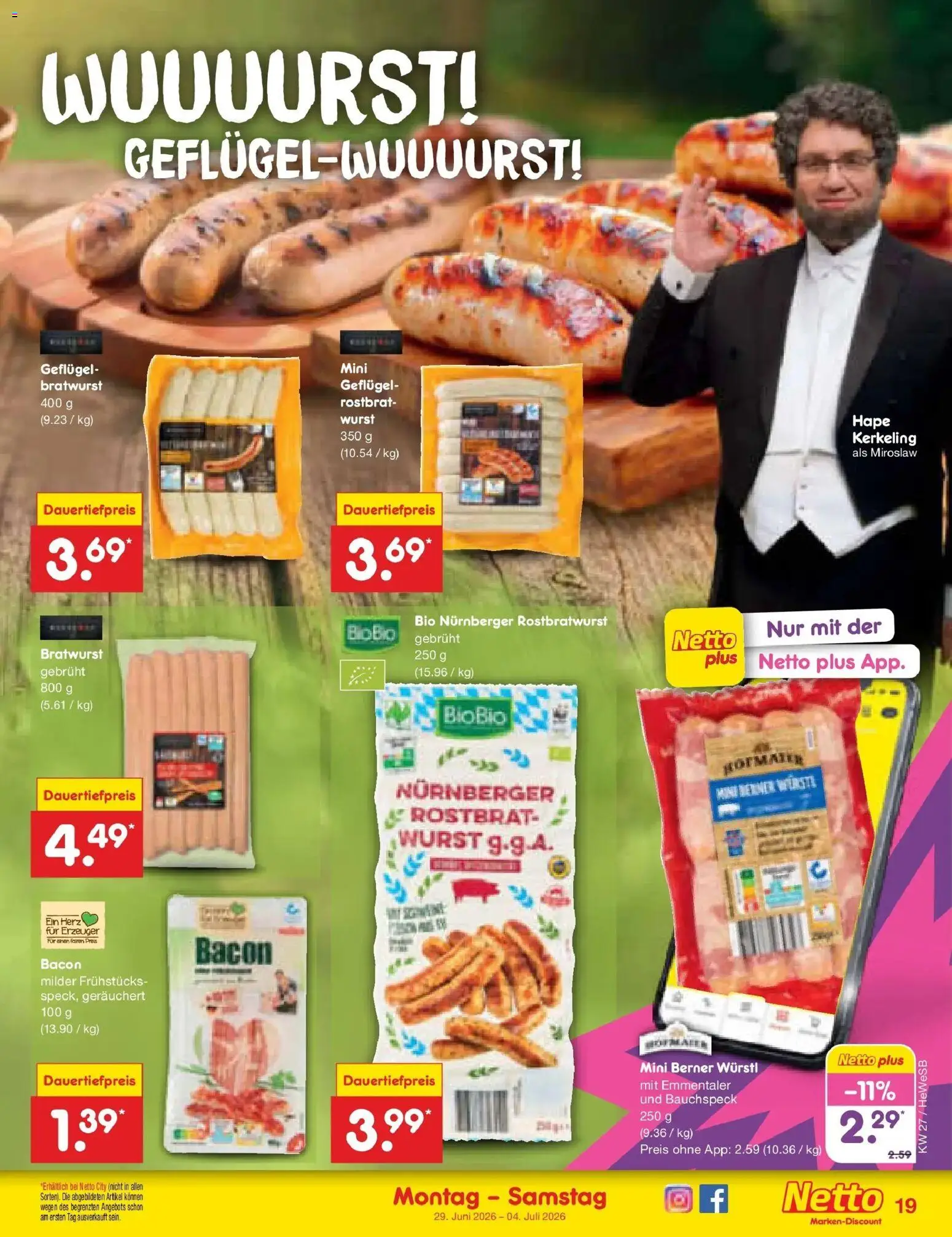 Netto Marken-Discount Prospekt Hamburg – gültig ab 29.06.2026 | Seite: 27 | Produkte: Würstl, Bratwurst, Wurst