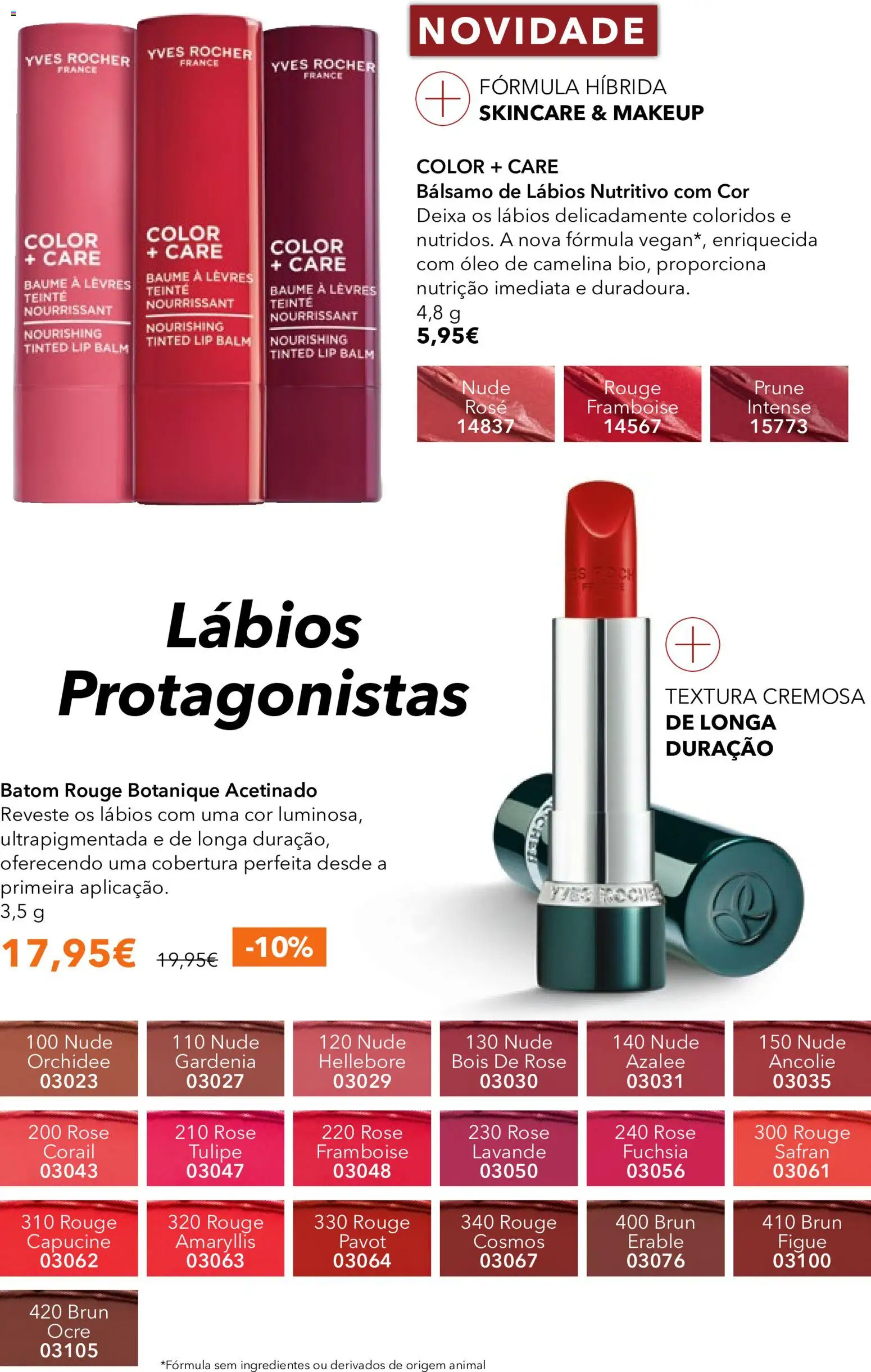 Yves Rocher catálogo 8 │ válido de 03.06.2026 | Página: 40 | Produtos: Batom, Óleo