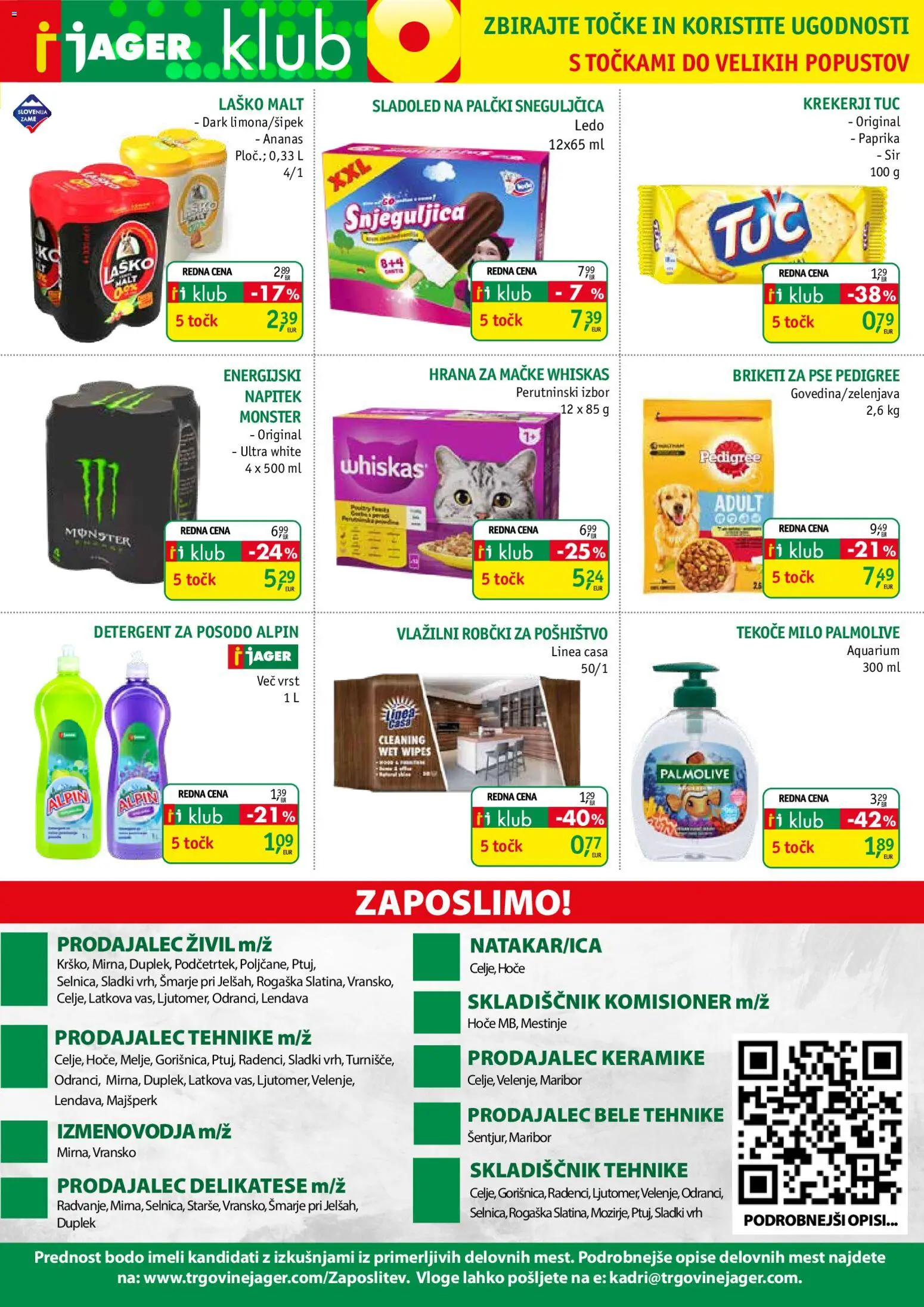 Novi Jager katalog ponudbe – veljaven od 29.07.2026 | Stran: 13 | Izdelki: Tekoče milo, Hrana za mačke, Milo, Vlažilni robčki