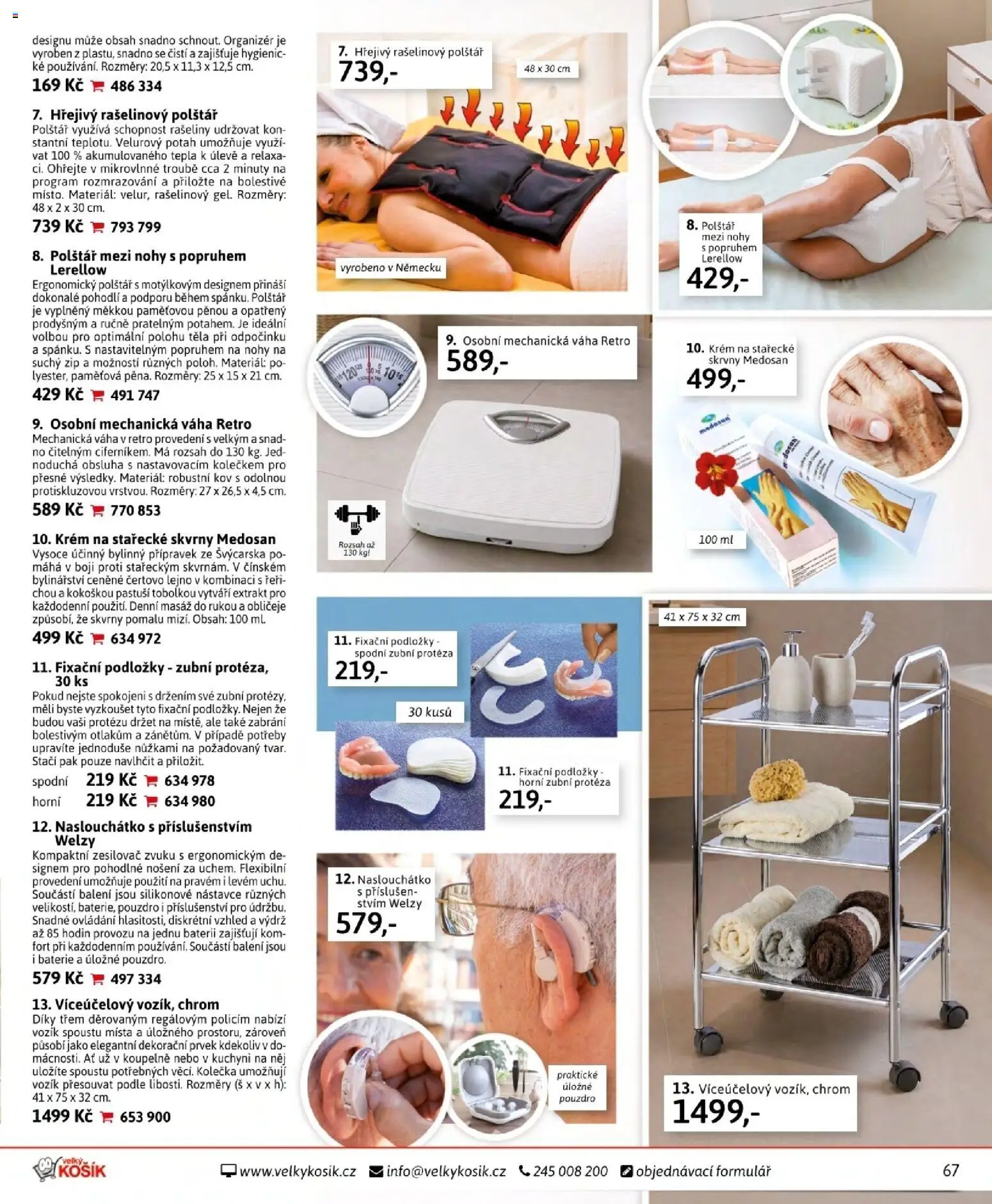 Velký Košík katalog červen 2026 od 01.06.2026 | Strana: 67 | Produkty: Organizér, Krém, Váha, Polštář