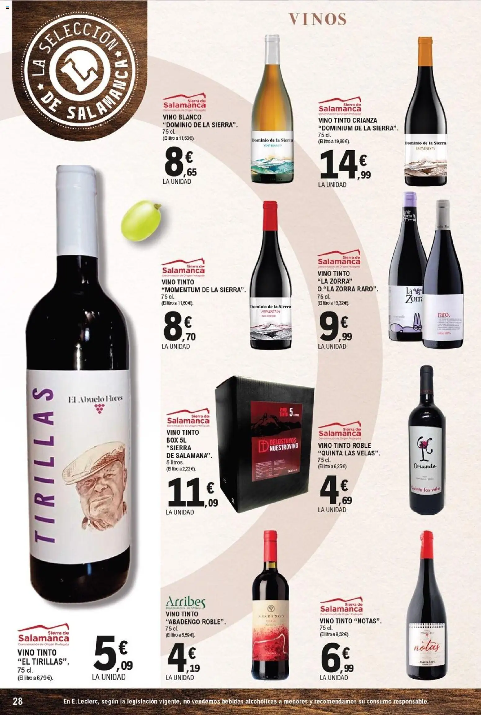 E.Leclerc folleto Salamanca │ válido desde el 23/09/2026 | Página: 28 | Productos: Vino tinto, Vino, Bebidas, Velas
