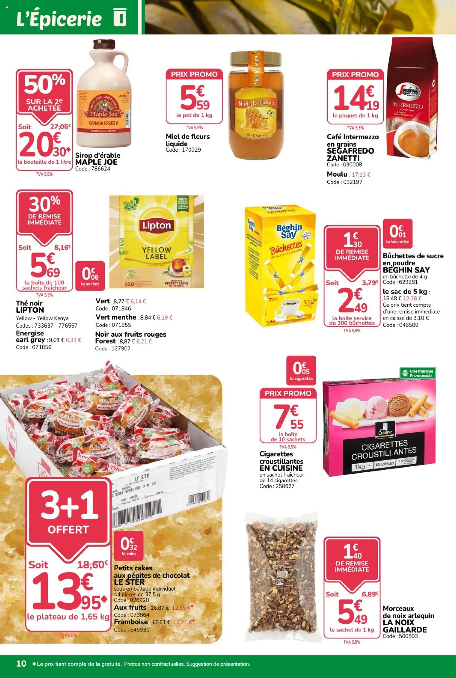 {H1} | Page: 10 | Produits: Framboise, Sac, Miel, Café