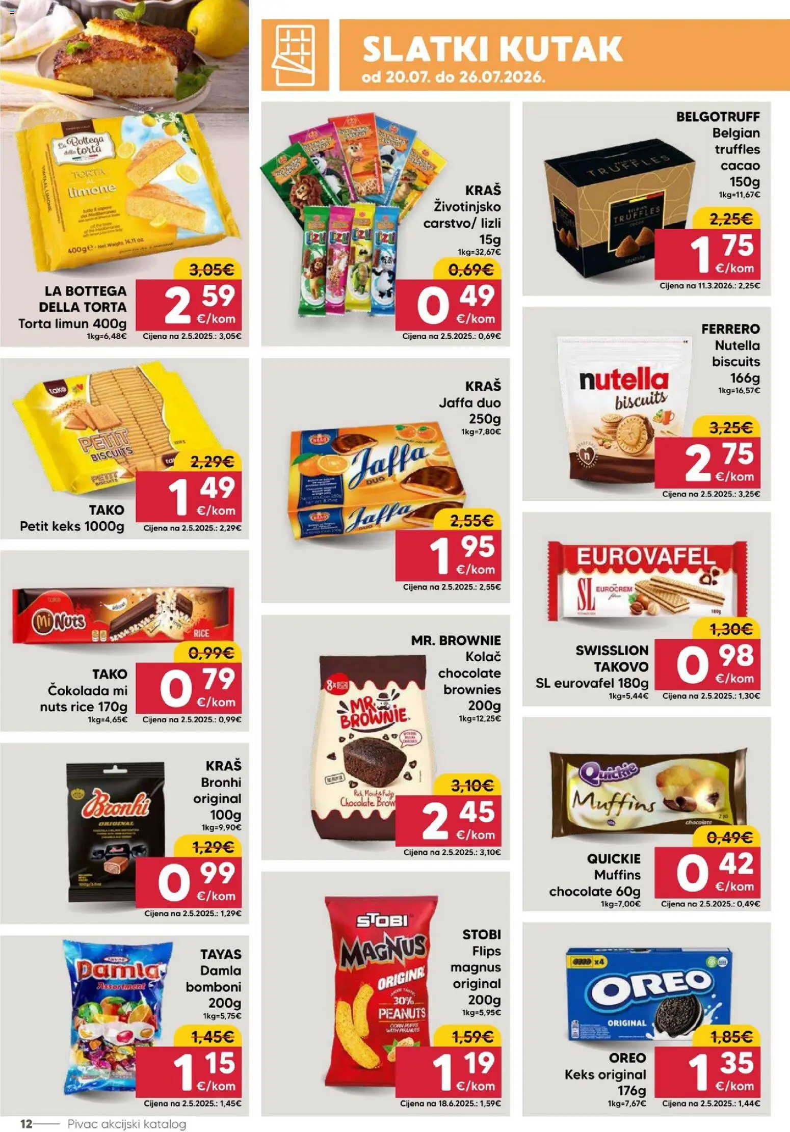 Pivac katalog | vrijedi od 20.07.2026 | Stranica: 12 | Proizvodi: Nutella, Flips, Oreo, Keks