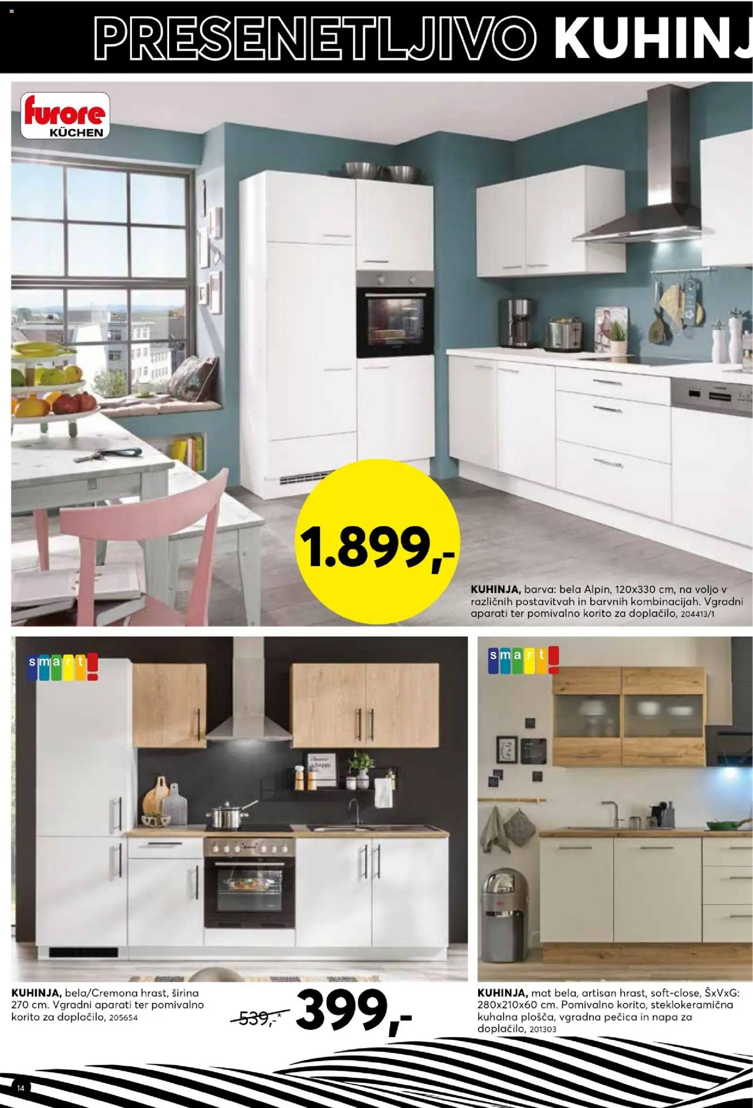 Novi Dipo katalog ponudbe – veljaven od 13.10.2026 | Stran: 14 | Izdelki: Pecica, Pomivalno korito, Vgradna pečica, Barva